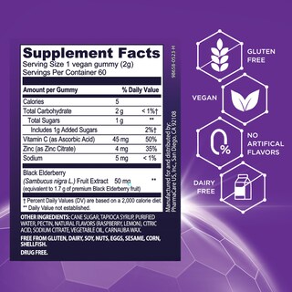 Foto 3 | Complemente Las Gomitas De Saúco Negro Sambucol Con Zinc Y Vitamina C - Venta Internacional.