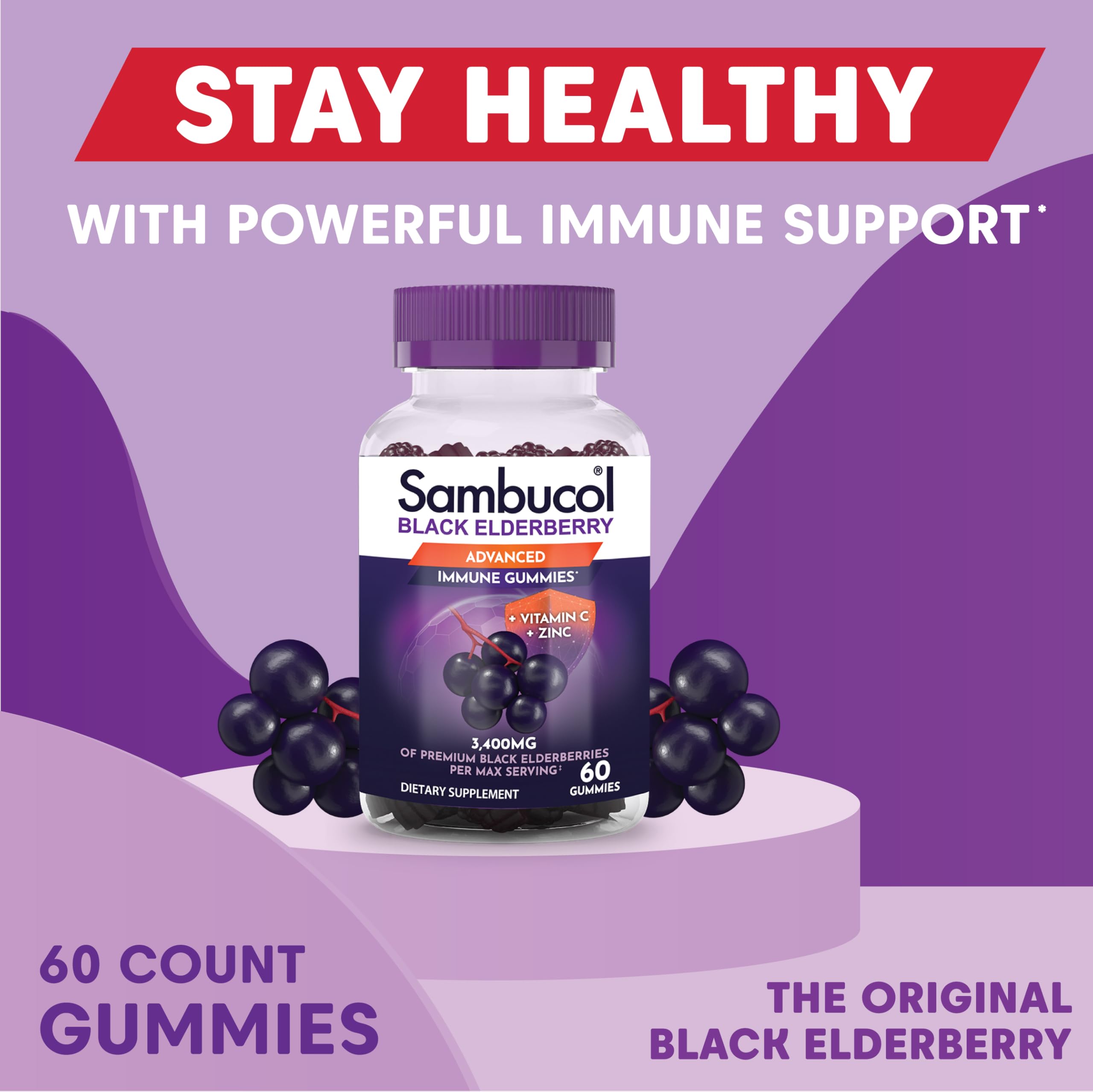 Foto 6 pulgar | Complemente Las Gomitas De Saúco Negro Sambucol Con Zinc Y Vitamina C - Venta Internacional.