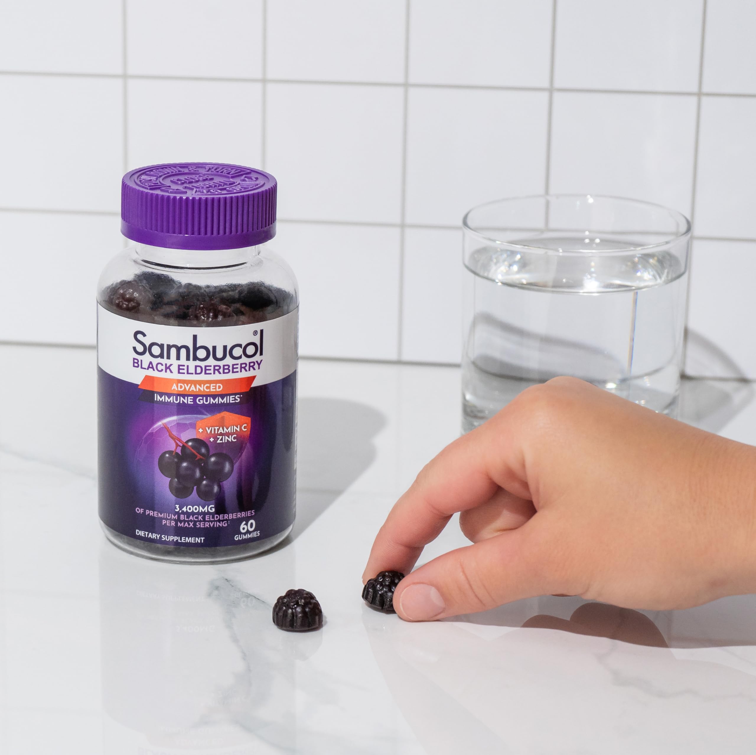 Foto 7 pulgar | Complemente Las Gomitas De Saúco Negro Sambucol Con Zinc Y Vitamina C - Venta Internacional.