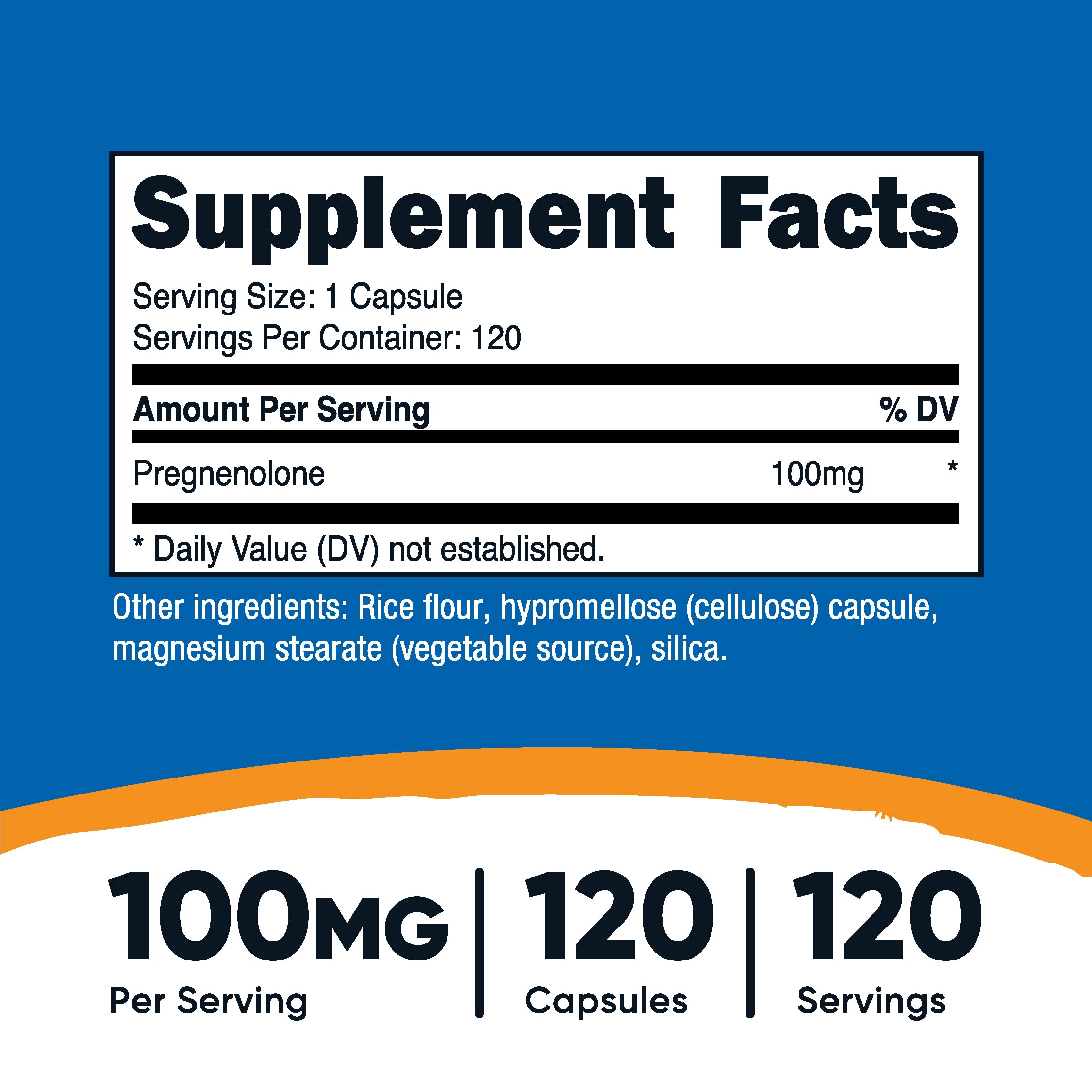Foto 3 pulgar | Suplemento Nutricost Pregnenolone 100 Mg 120 Cápsulas - Venta Internacional.