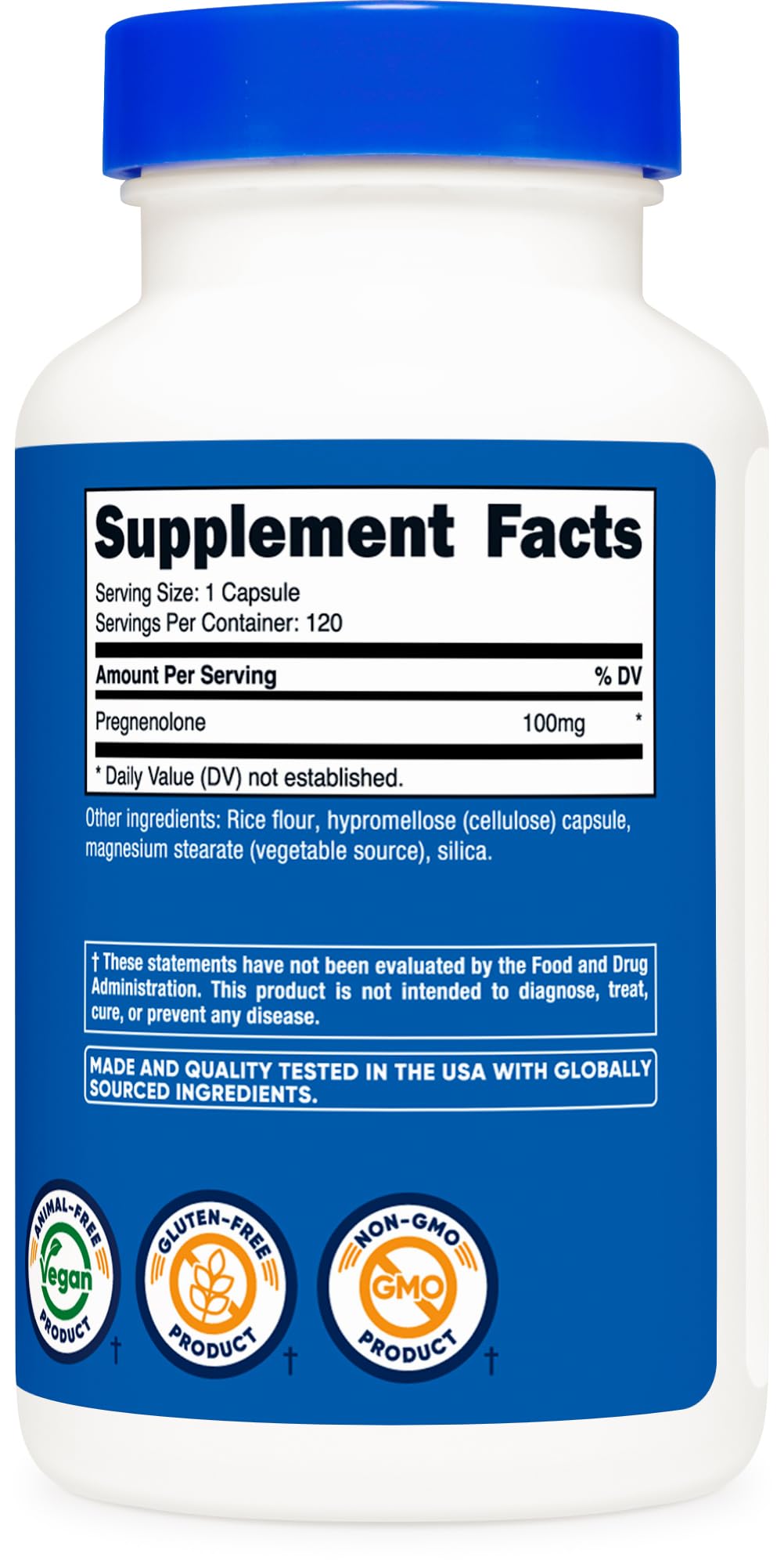 Foto 6 pulgar | Suplemento Nutricost Pregnenolone 100 Mg 120 Cápsulas - Venta Internacional.