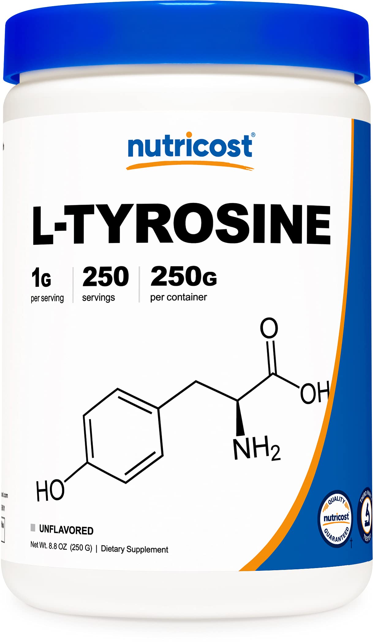 Foto 1 | Suplemento Nutricost L-tirosina En Polvo 250 G 1000 Mg/porción - Venta Internacional.
