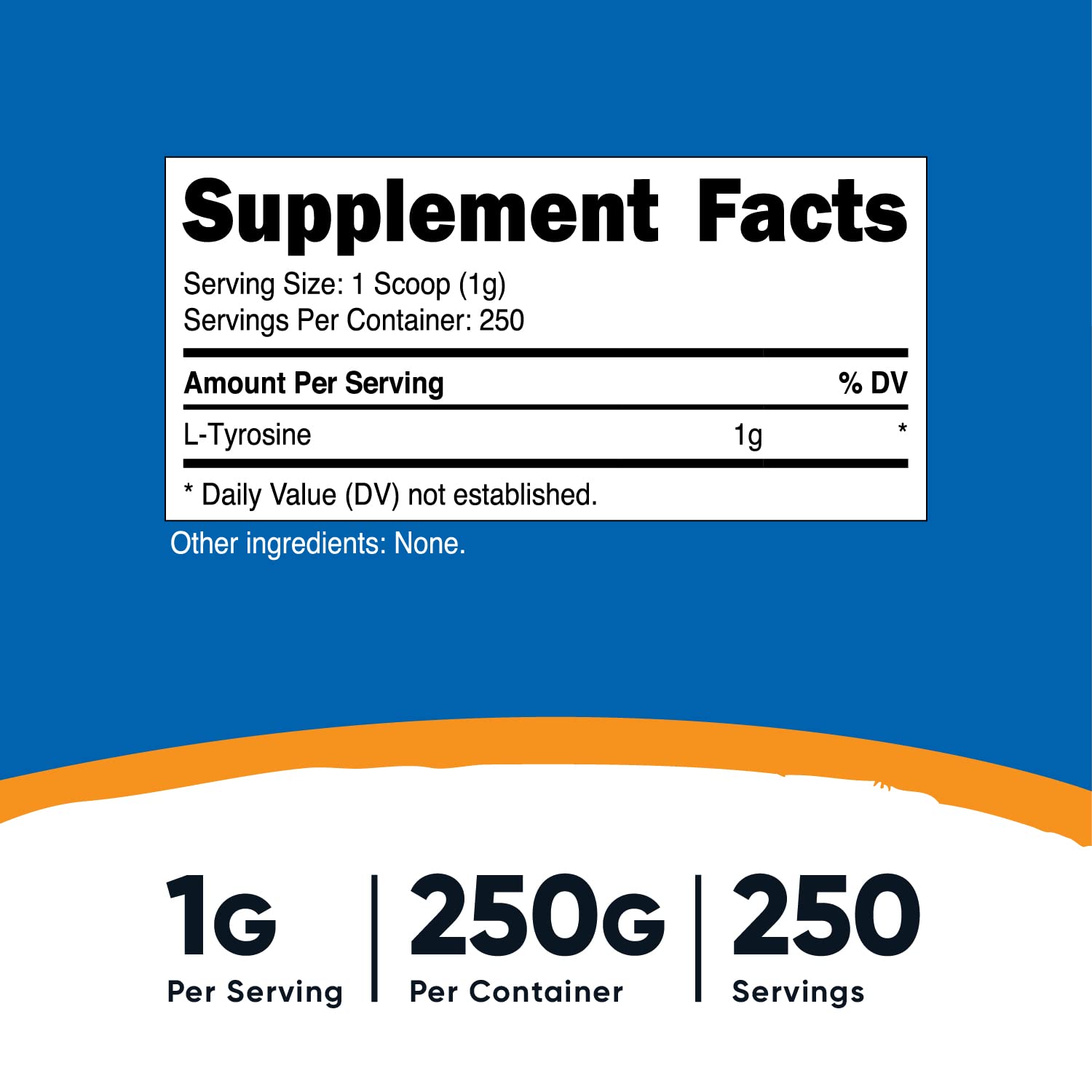 Foto 2 | Suplemento Nutricost L-tirosina En Polvo 250 G 1000 Mg/porción - Venta Internacional.