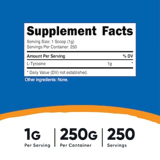 Foto 2 | Suplemento Nutricost L-tirosina En Polvo 250 G 1000 Mg/porción - Venta Internacional.