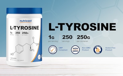 Foto 3 | Suplemento Nutricost L-tirosina En Polvo 250 G 1000 Mg/porción - Venta Internacional.