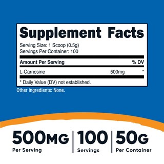Foto 2 | Suplemento Nutricost L-carnosina en Polvo 50 G - Venta Internacional