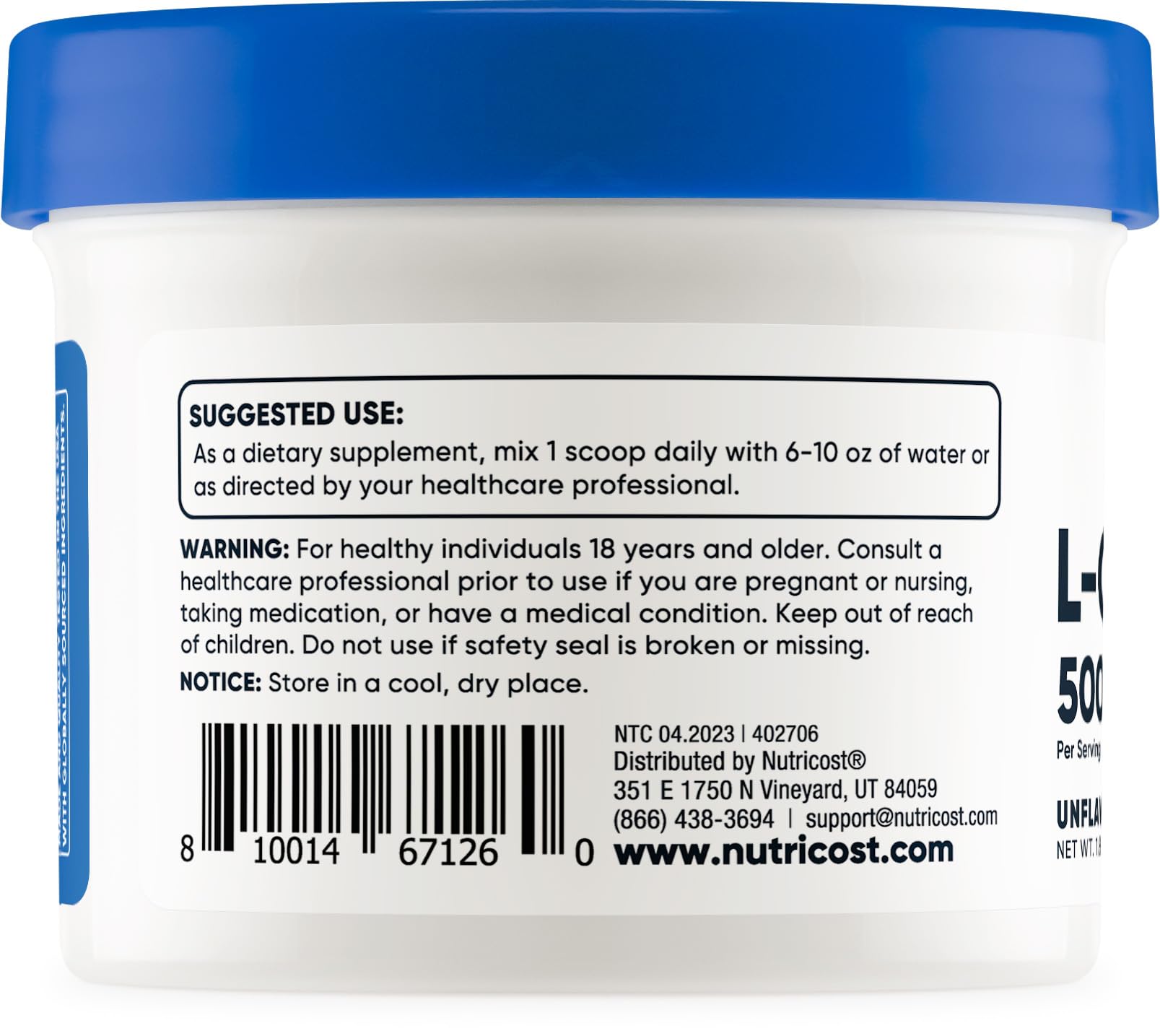 Foto 4 pulgar | Suplemento Nutricost L-carnosina en Polvo 50 G - Venta Internacional