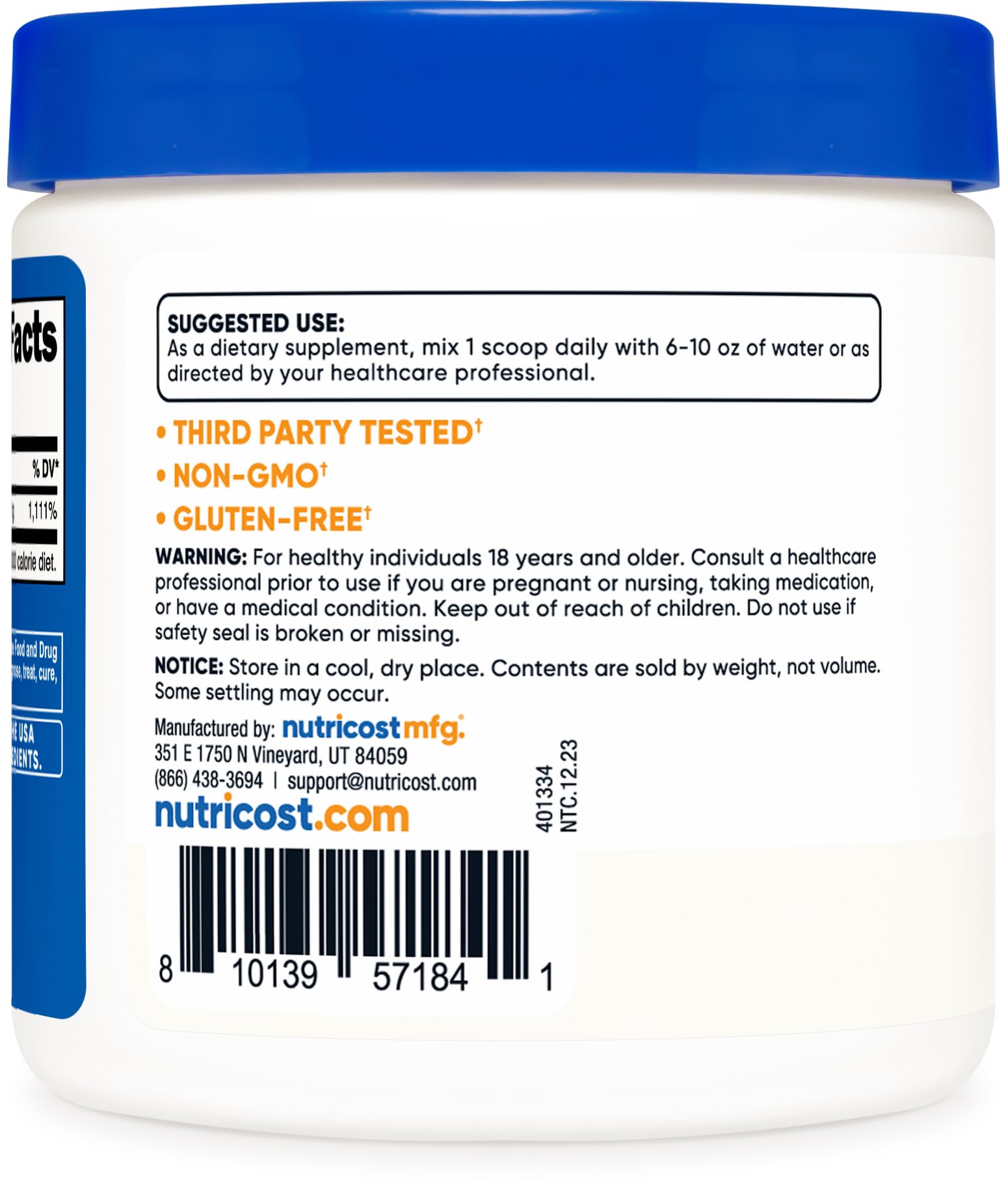 Foto 5 pulgar | Vitamina C En Polvo Ácido Ascórbico Nutricost 227 G (8 Oz) - Venta Internacional.