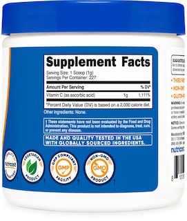 Foto 5 | Vitamina C En Polvo Ácido Ascórbico Nutricost 227 G (8 Oz) - Venta Internacional.