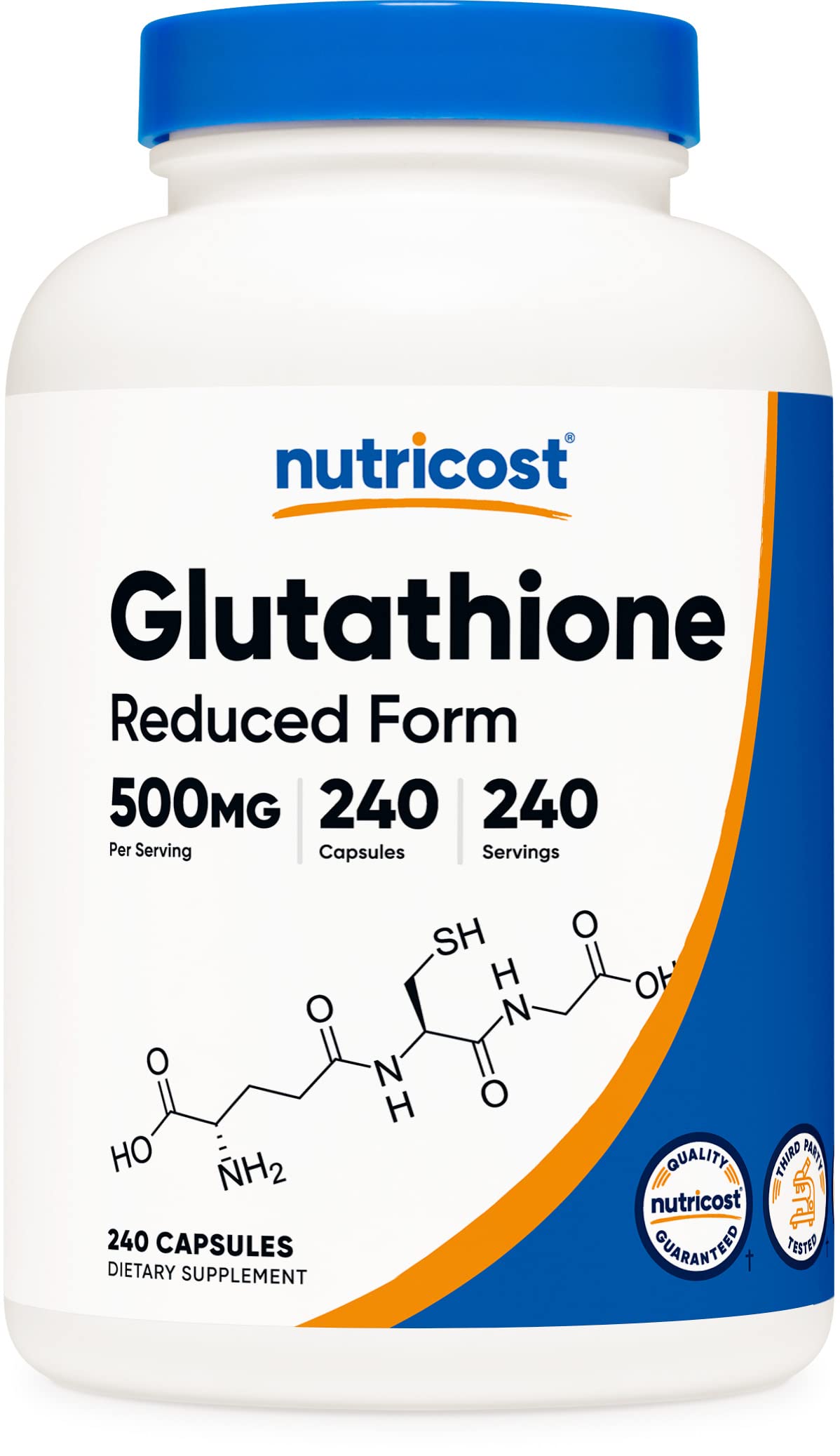 Suplemento Nutricost, Cápsulas De Glutatión, 500 Mg, 240 Porciones - Venta Internacional.
