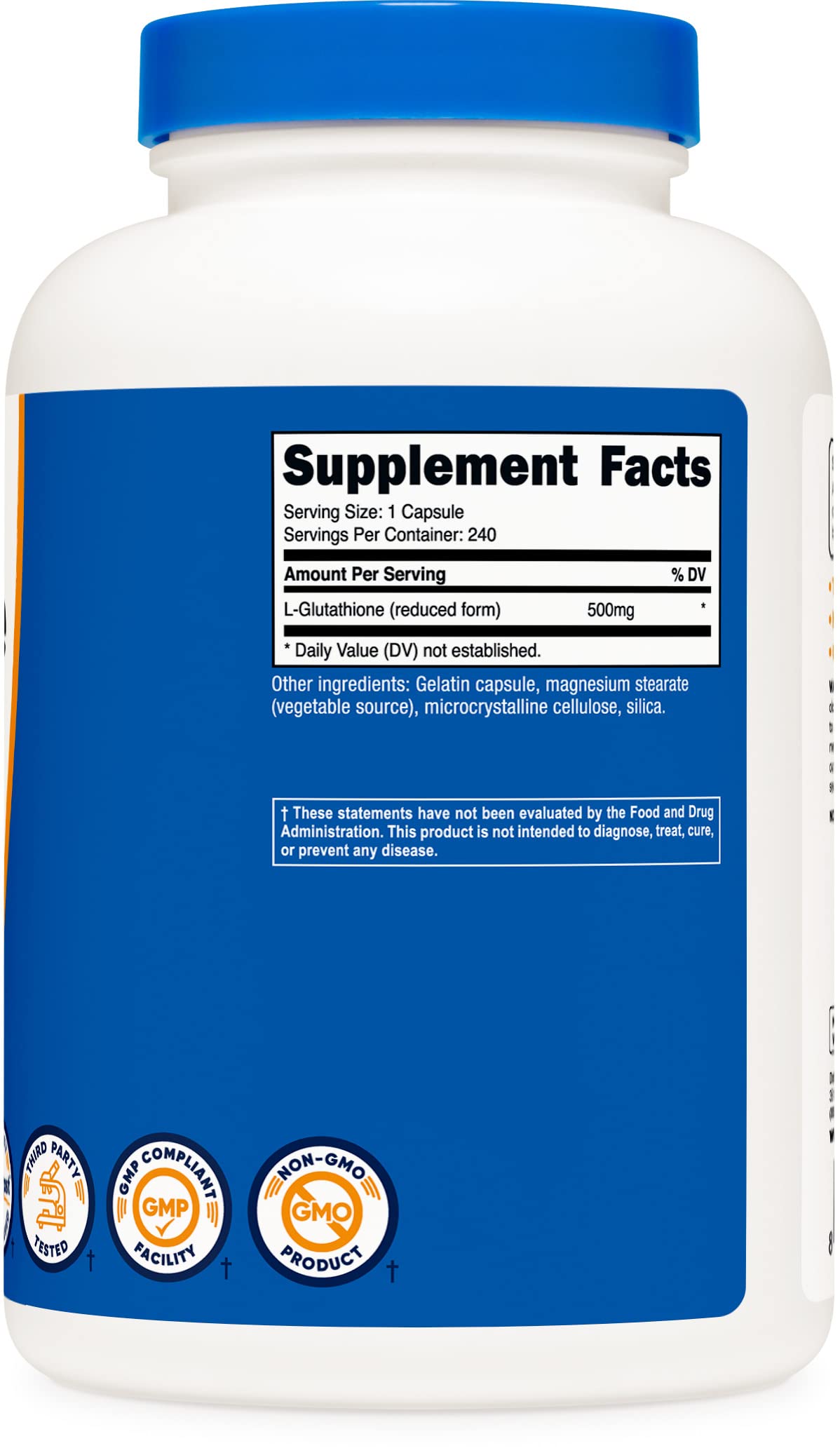 Foto 6 pulgar | Suplemento Nutricost, Cápsulas De Glutatión, 500 Mg, 240 Porciones - Venta Internacional.