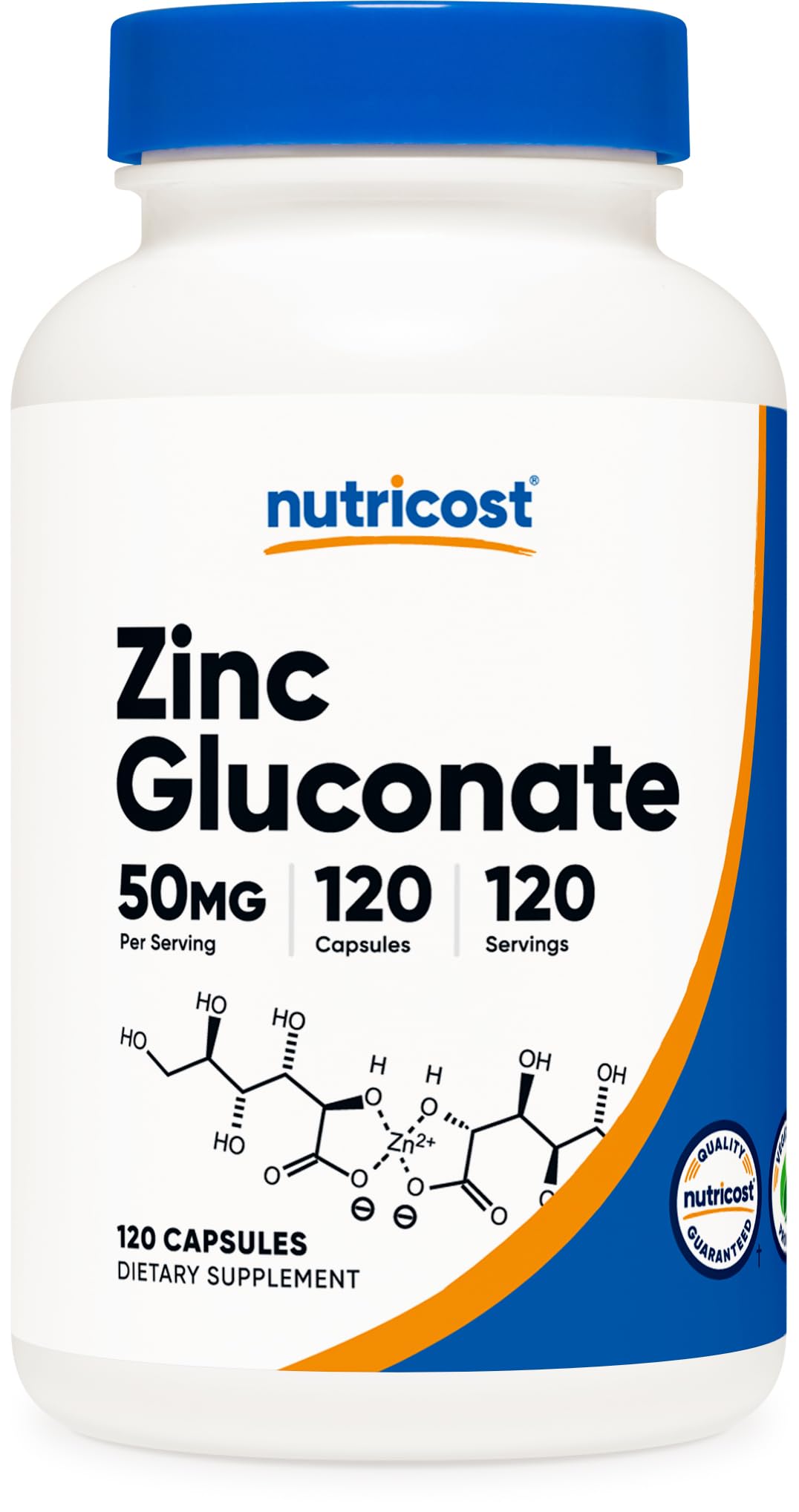 Foto 2 pulgar | Suplemento Nutricost Gluconato De Zinc 50 Mg 120 Cápsulas - Venta Internacional.