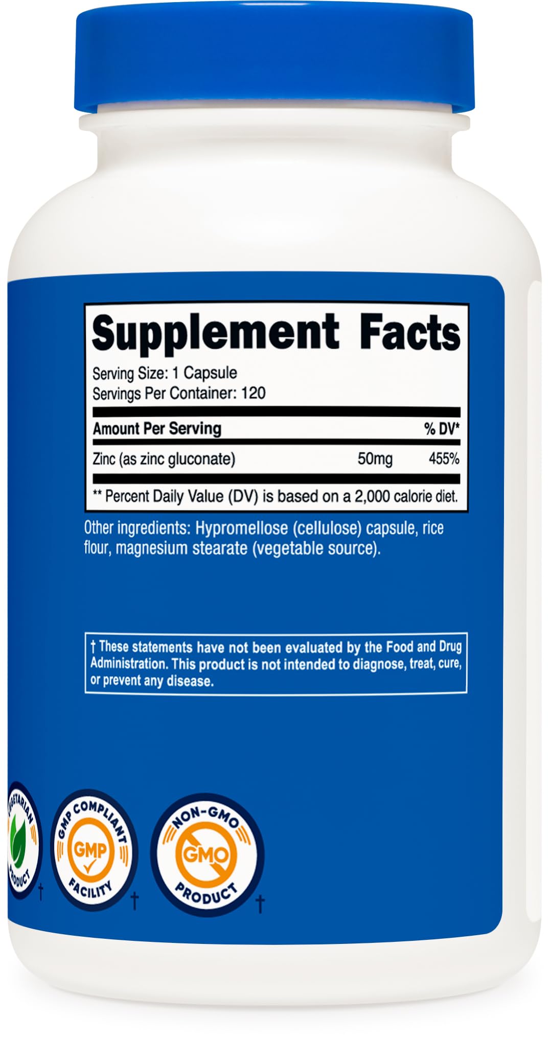 Foto 5 | Suplemento Nutricost Gluconato De Zinc 50 Mg 120 Cápsulas - Venta Internacional.