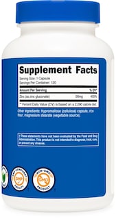 Foto 5 | Suplemento Nutricost Gluconato De Zinc 50 Mg 120 Cápsulas - Venta Internacional.