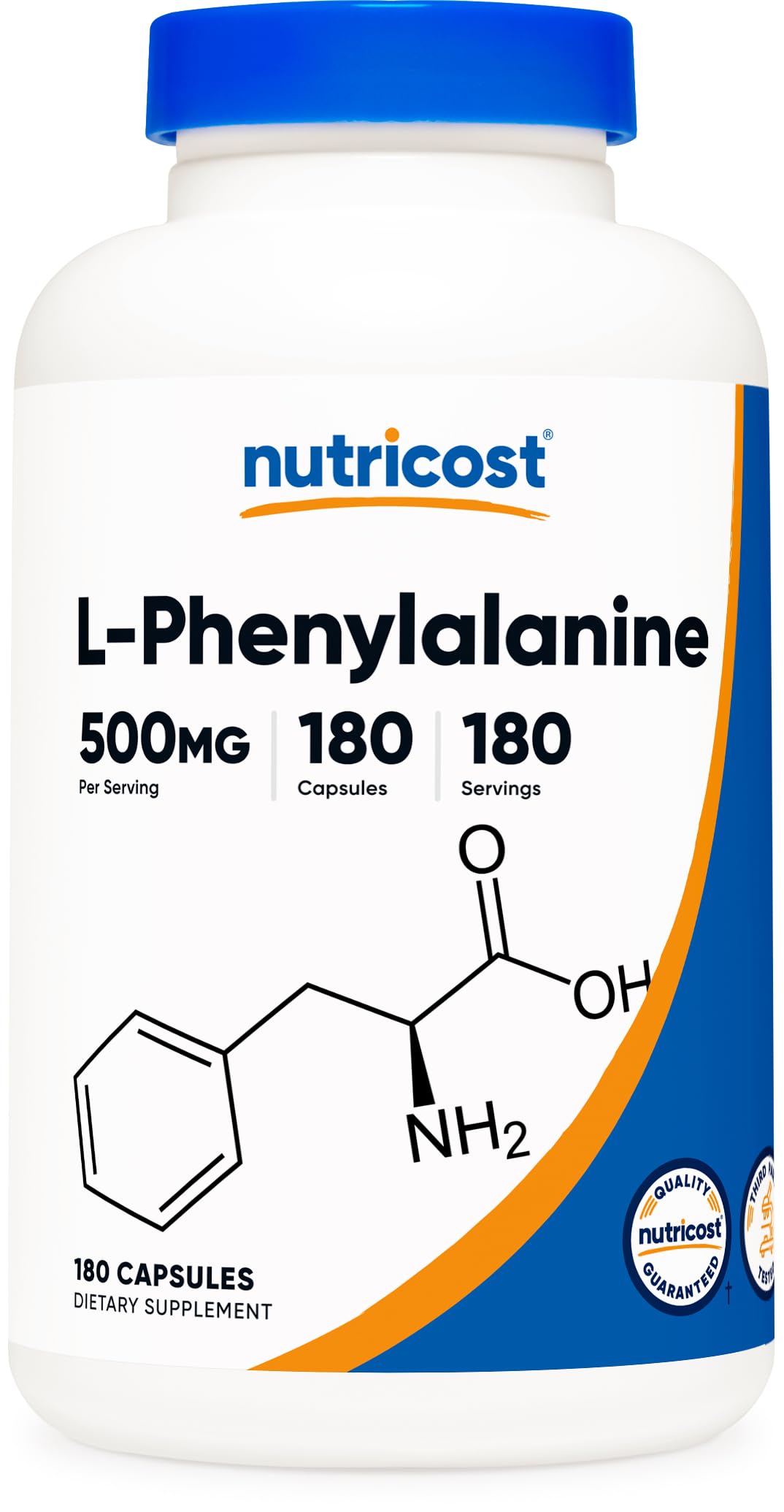 Foto 2 pulgar | Suplemento Nutricost L-fenilalanina 500 Mg 180 Cápsulas - Venta Internacional.