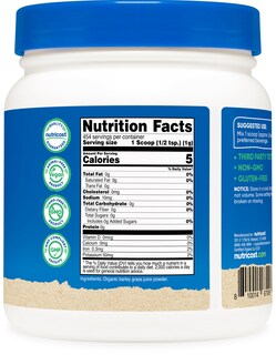 Foto 4 | Polvo Orgánico Hierba de Cebada Nutricost 454g Sin Sabor - Venta Internacional