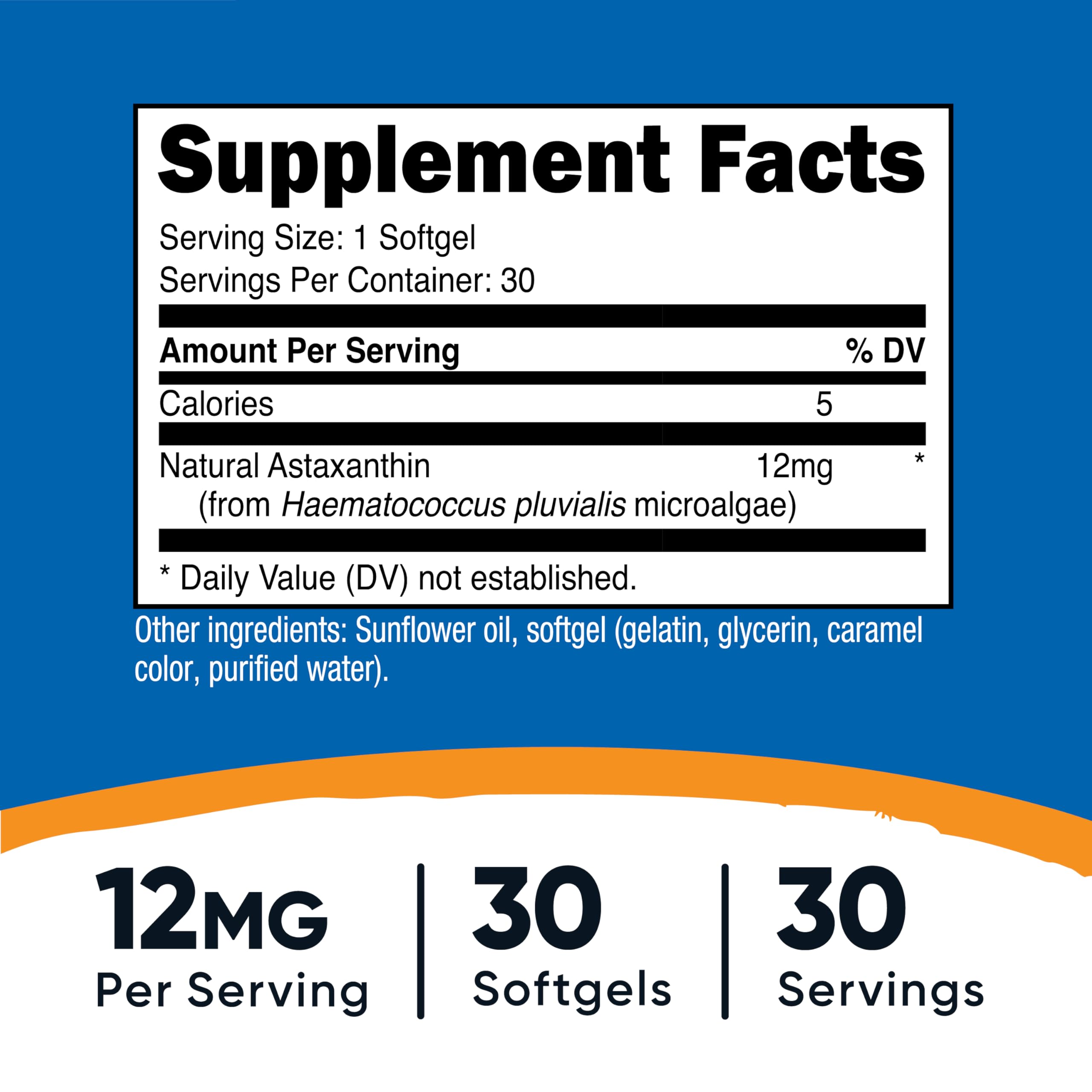 Foto 3 pulgar | Suplemento Nutricost De Astaxantina, 12 Mg, 30 Cápsulas Blandas, Sin Ogm - Venta Internacional.