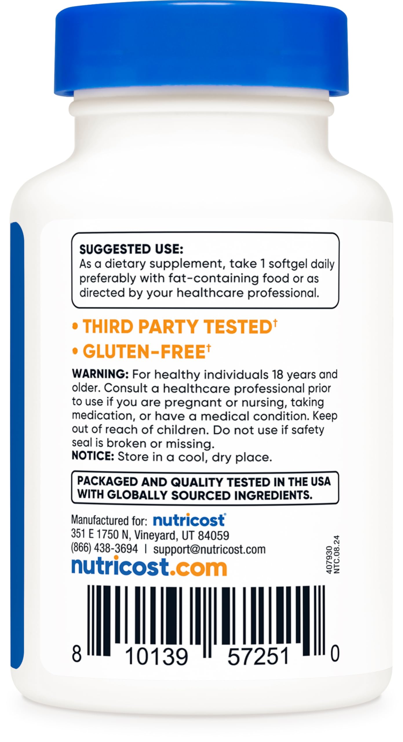 Foto 5 pulgar | Suplemento Nutricost De Astaxantina, 12 Mg, 30 Cápsulas Blandas, Sin Ogm - Venta Internacional.