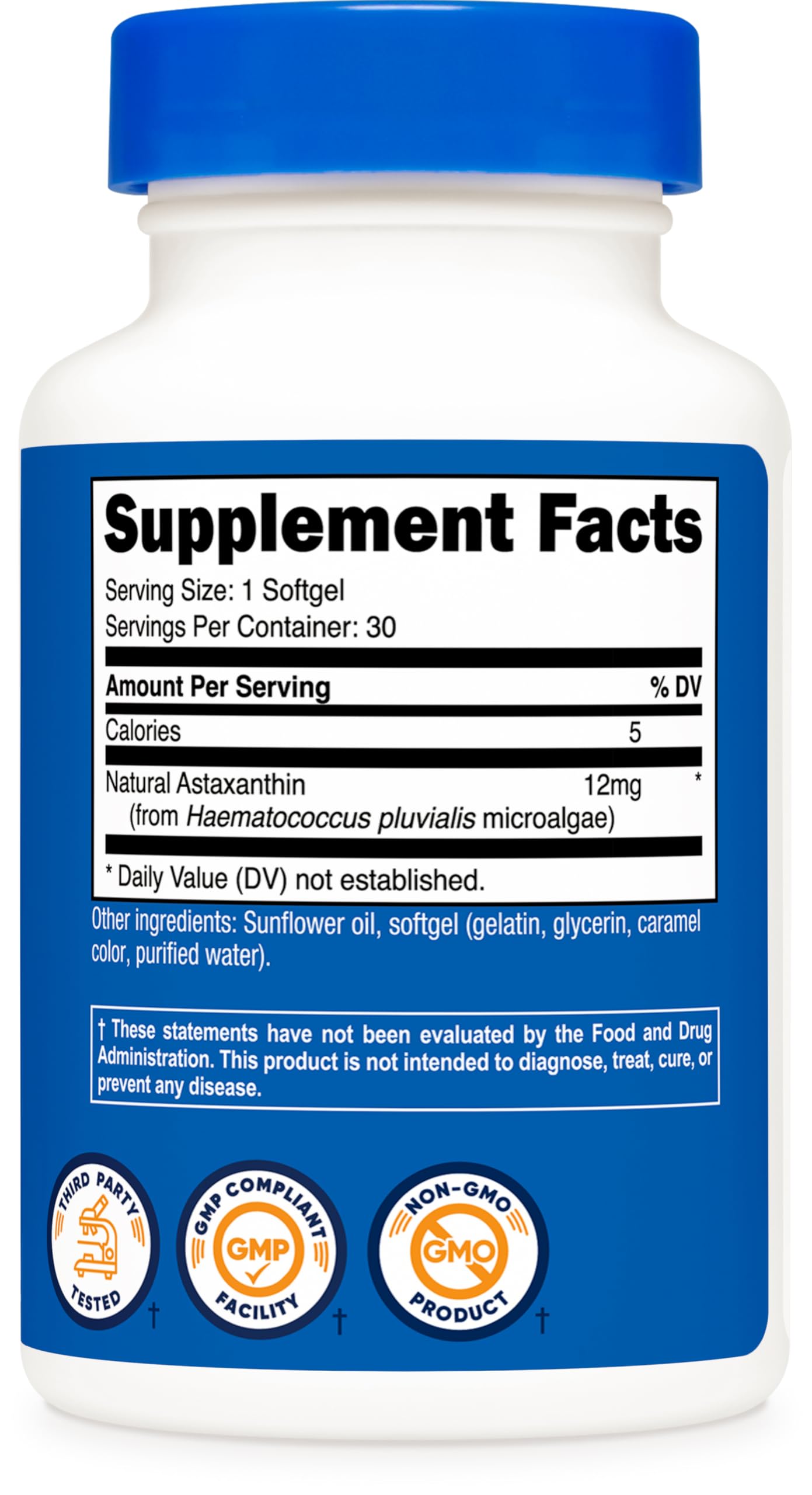 Foto 6 pulgar | Suplemento Nutricost De Astaxantina, 12 Mg, 30 Cápsulas Blandas, Sin Ogm - Venta Internacional.