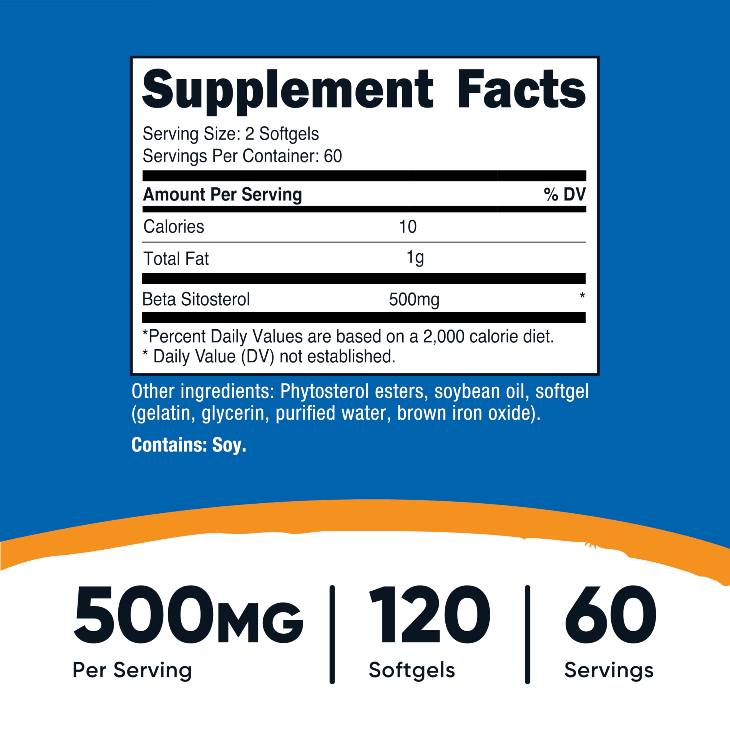 Foto 3 pulgar | Suplemento Nutricost Beta Sitosterol 500 Mg 120 Cápsulas Blandas - Venta Internacional.