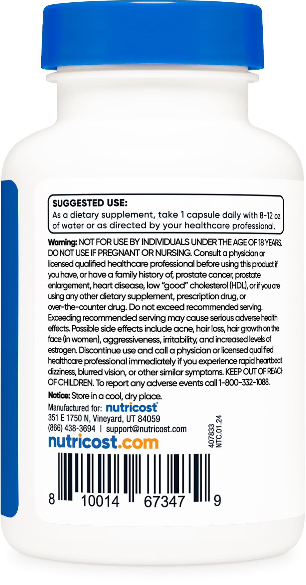 Foto 5 pulgar | Suplemento Nutricost Pregnenolone 30 Mg 120 Cápsulas - Venta Internacional.