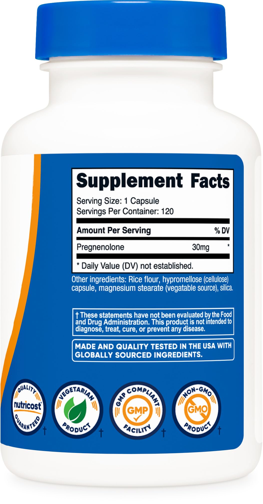 Foto 6 pulgar | Suplemento Nutricost Pregnenolone 30 Mg 120 Cápsulas - Venta Internacional.