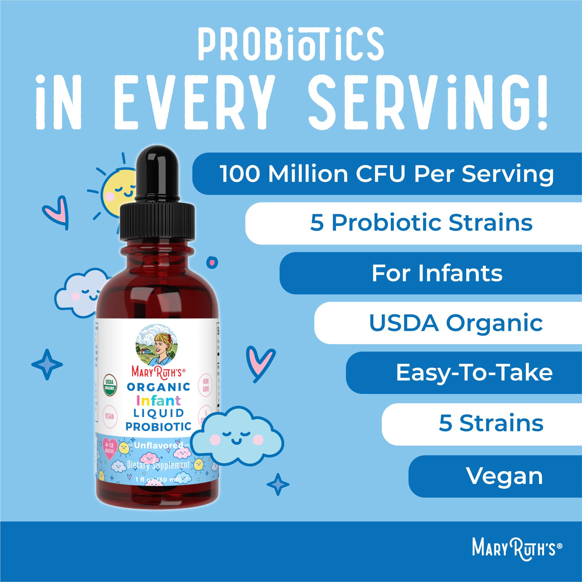 Foto 6 | Gotas Probióticas Maryruth's Usda Organic Para Bebés 125 Dosis - Venta Internacional
