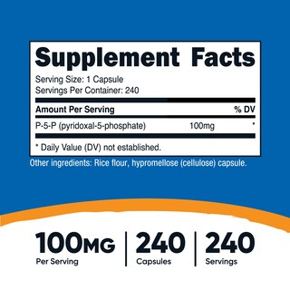 Foto 2 | Suplemento Nutricost P5p De Vitamina B6 100 Mg 240 Cápsulas - Venta Internacional.