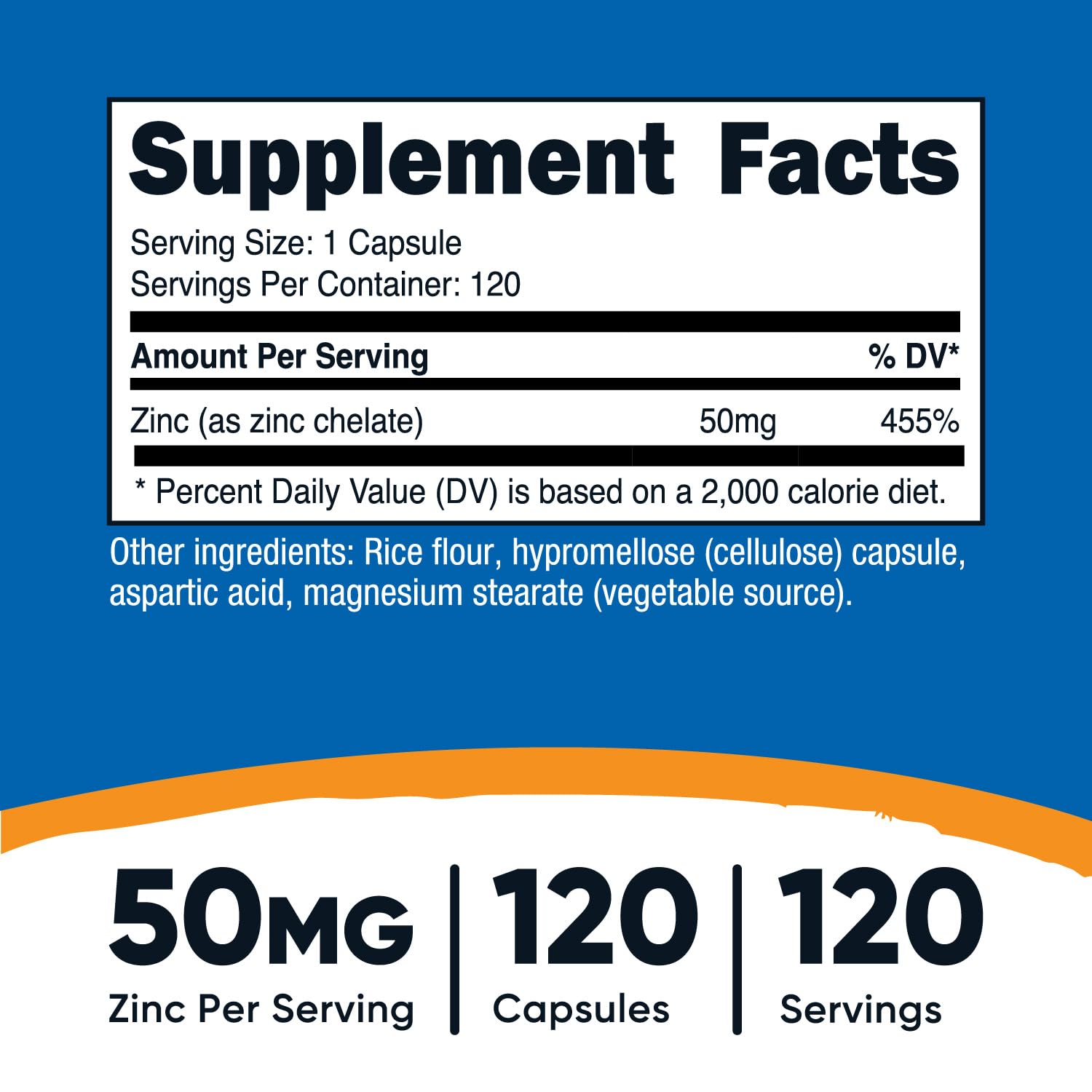 Foto 3 pulgar | Suplemento Nutricost De Quelato De Zinc 50 Mg 120 Cápsulas Vegetarianas - Venta Internacional.