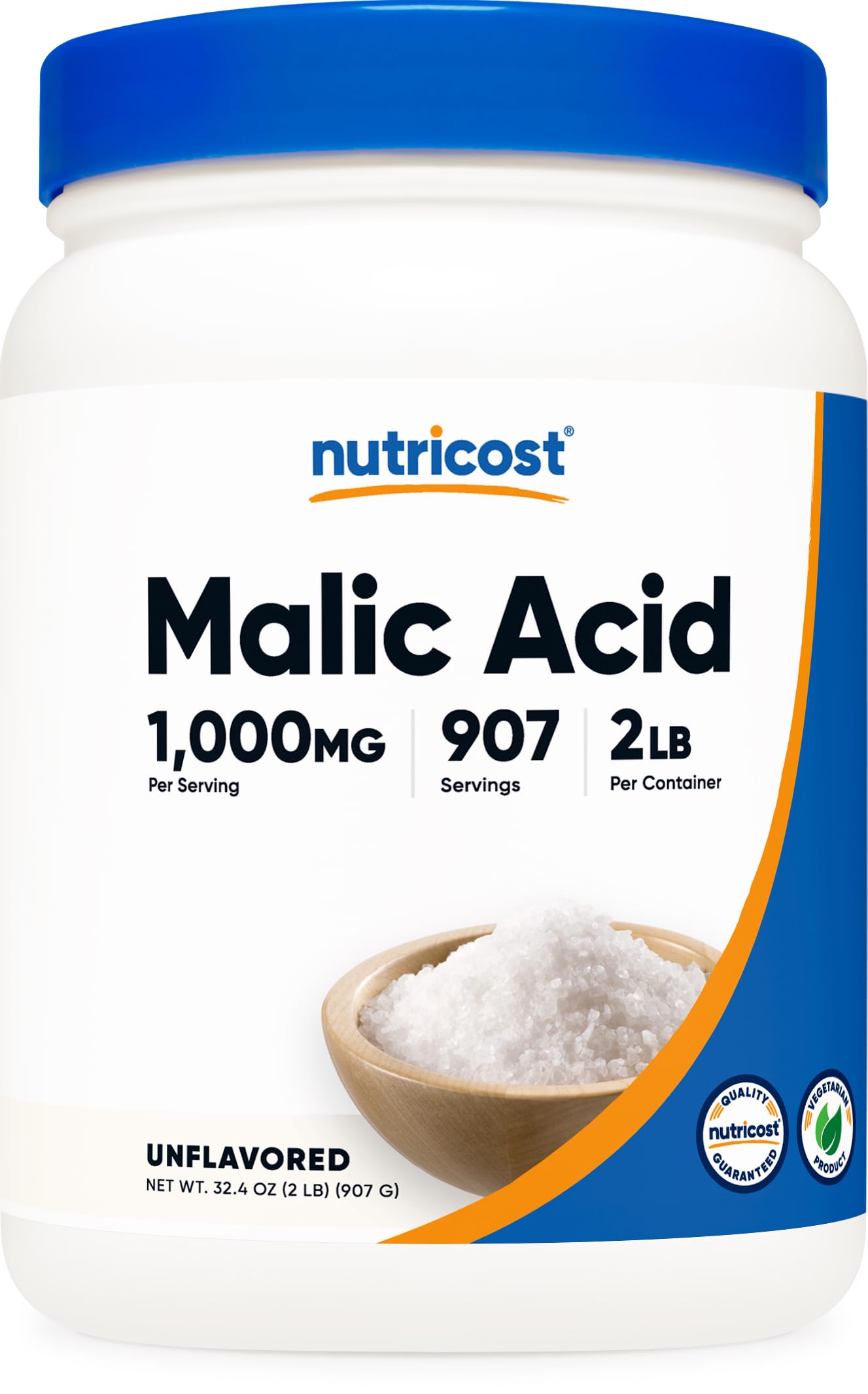 Foto 2 pulgar | Polvo de Ácido Málico Nutricost 907g Sin Gluten y Sin OGM - Venta Internacional