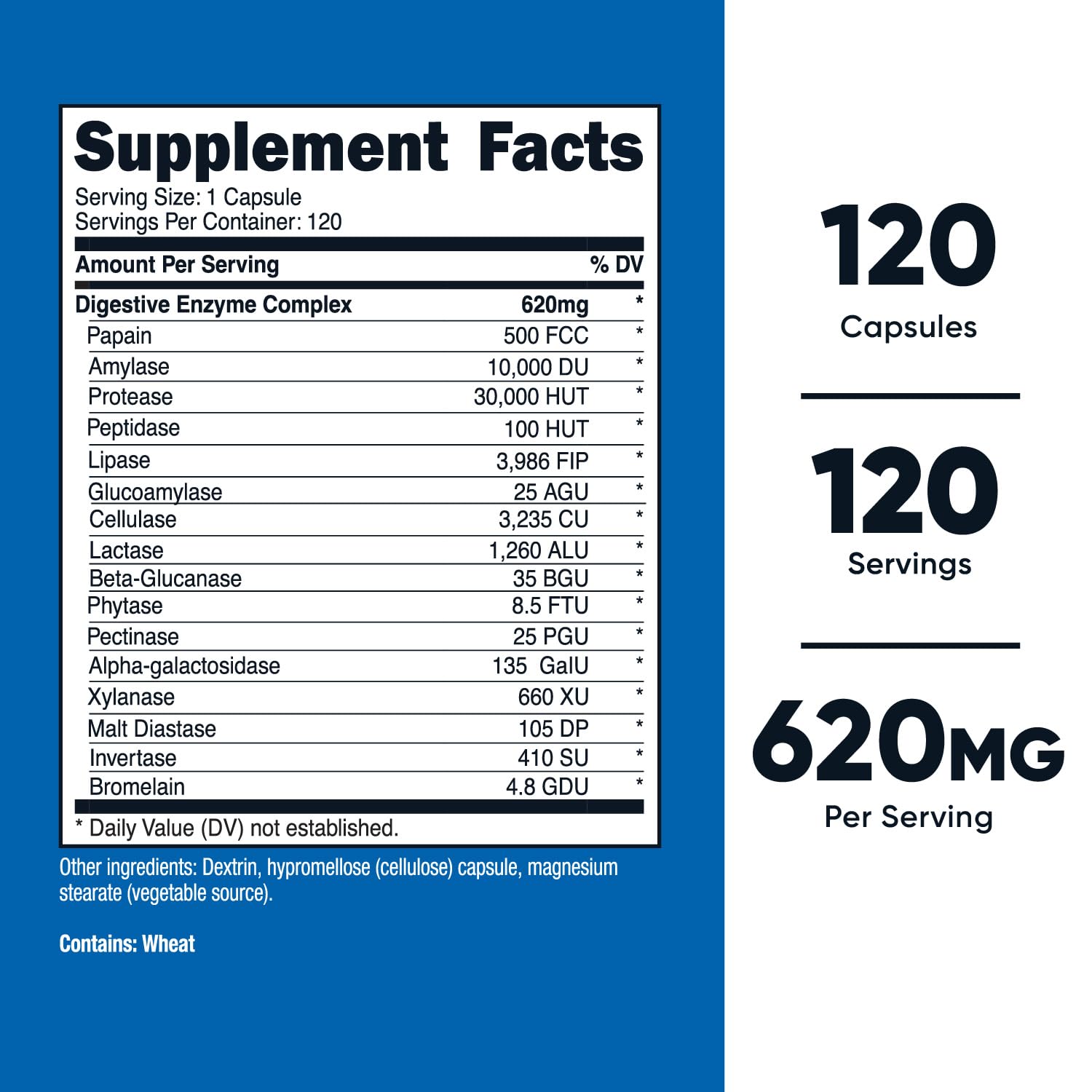 Foto 3 pulgar | Suplemento Nutricost Digestive Enzymes 620 Mg 120 Cápsulas - Venta Internacional.