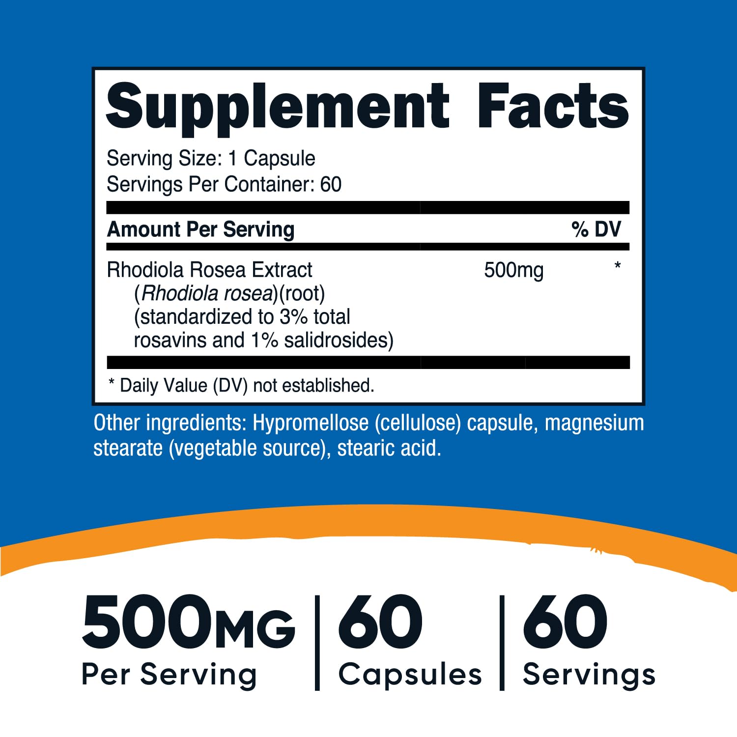 Foto 3 pulgar | Suplemento Nutricost Rhodiola Rosea 500 Mg 60 Cápsulas - Venta Internacional.
