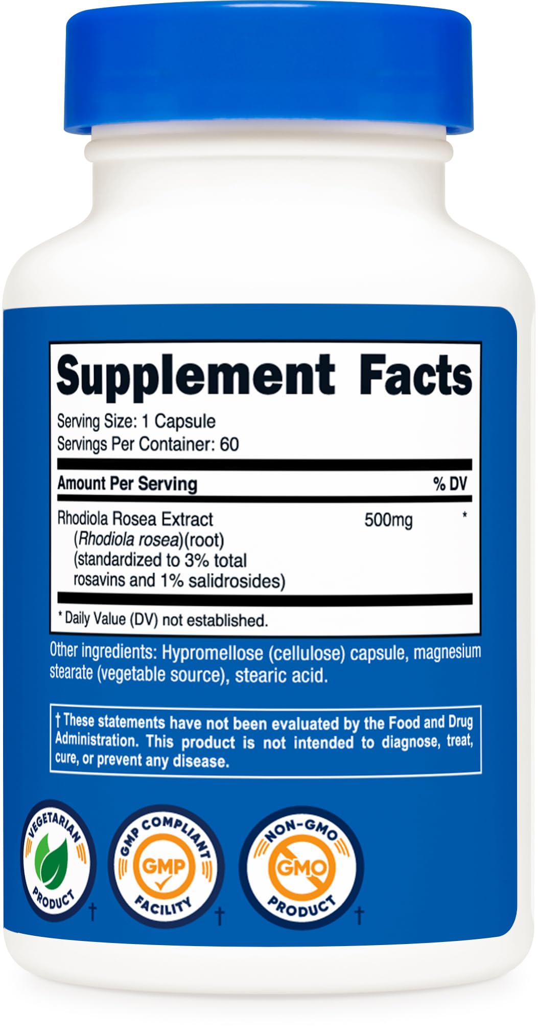 Foto 7 pulgar | Suplemento Nutricost Rhodiola Rosea 500 Mg 60 Cápsulas - Venta Internacional.