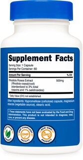 Foto 6 | Suplemento Nutricost Rhodiola Rosea 500 Mg 60 Cápsulas - Venta Internacional.