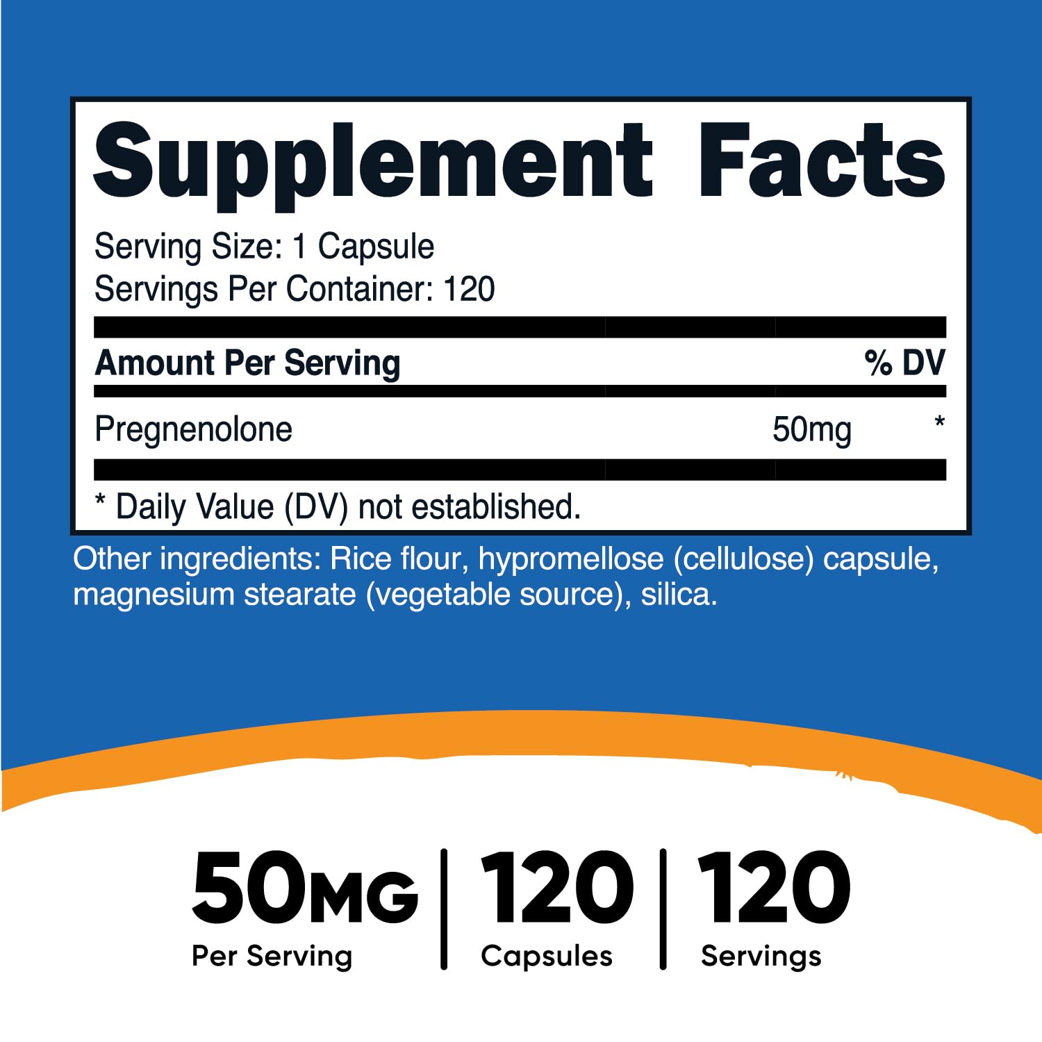 Foto 3 pulgar | Suplemento Nutricost Pregnenolone 50 Mg 120 Cápsulas - Venta Internacional.
