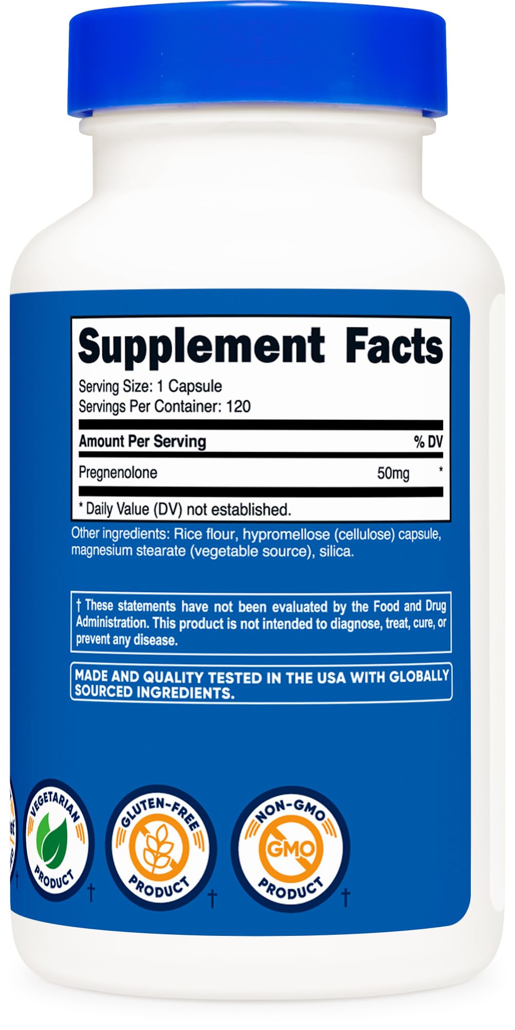 Foto 6 pulgar | Suplemento Nutricost Pregnenolone 50 Mg 120 Cápsulas - Venta Internacional.