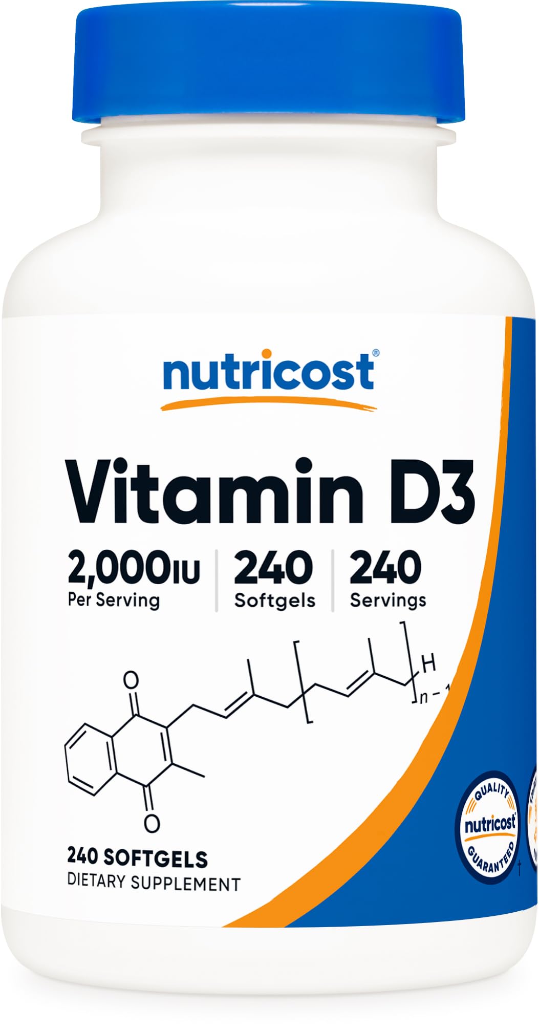 Foto 2 pulgar | Suplemento Nutricost Vitamina D3 2000 Ui 240 Cápsulas - Venta Internacional