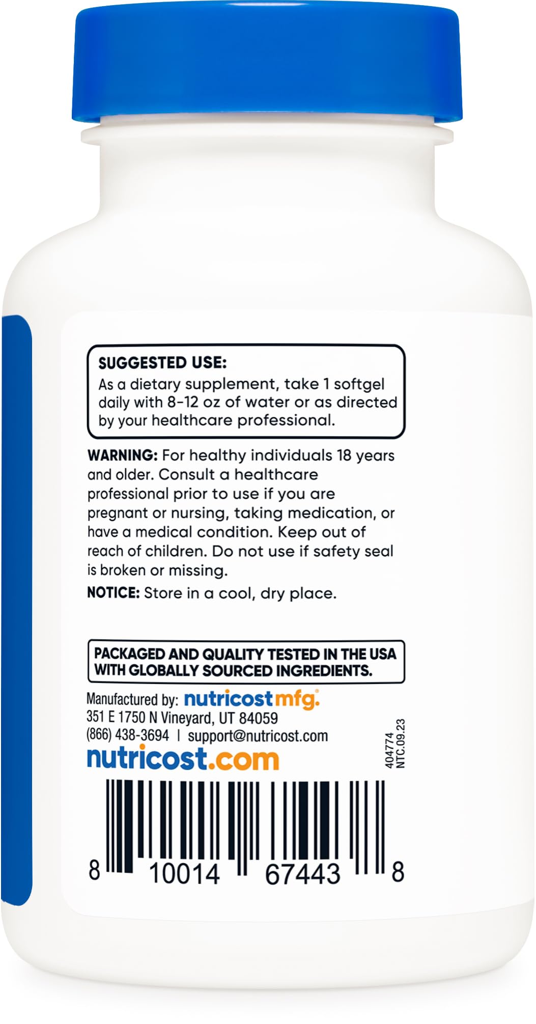 Foto 4 | Suplemento Nutricost Vitamina D3 2000 Ui 240 Cápsulas - Venta Internacional