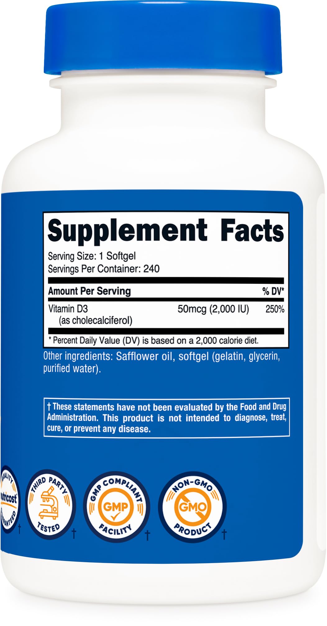 Foto 6 pulgar | Suplemento Nutricost Vitamina D3 2000 Ui 240 Cápsulas - Venta Internacional