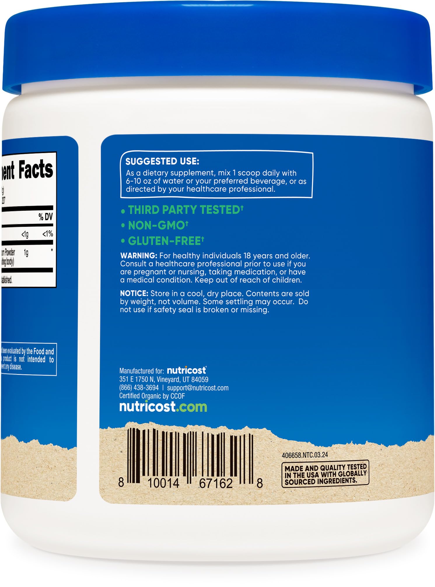 Foto 5 pulgar | Suplemento Nutricost Organic Shiitake 240 Ml Orgánico - Venta Internacional