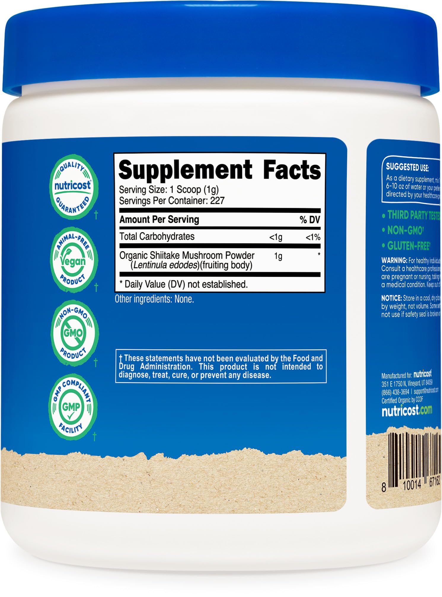 Foto 6 pulgar | Suplemento Nutricost Organic Shiitake 240 Ml Orgánico - Venta Internacional