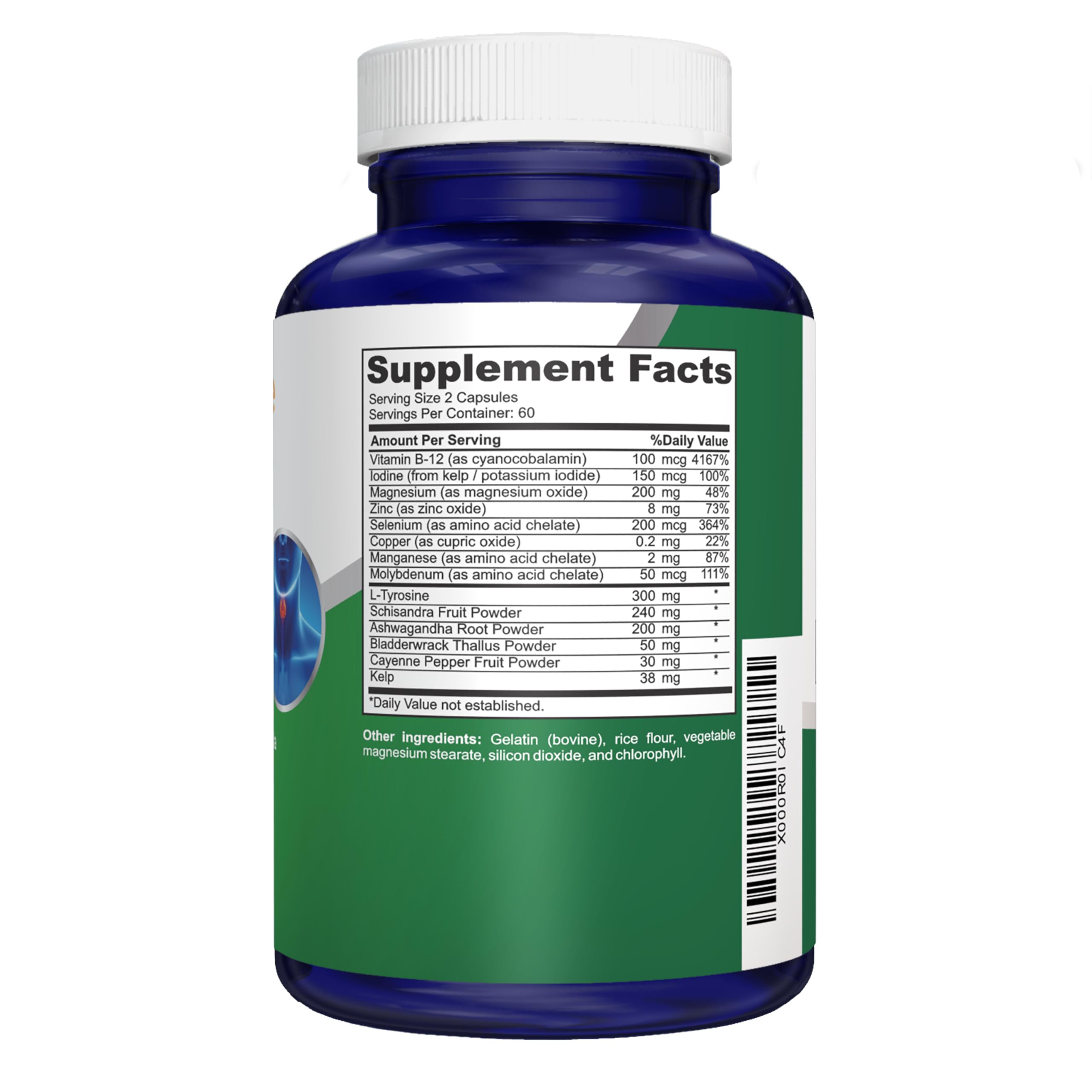 Foto 3 pulgar | Suplemento Nusapure Thyroid Support 120 Cápsulas Con Ashwaganda - Venta Internacional.