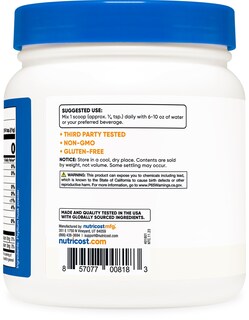 Foto 4 | Polvo Molido de Cáscara Psyllium Nutricost 454 G Sin Gluten Y Sin Ogm - Venta Internacional