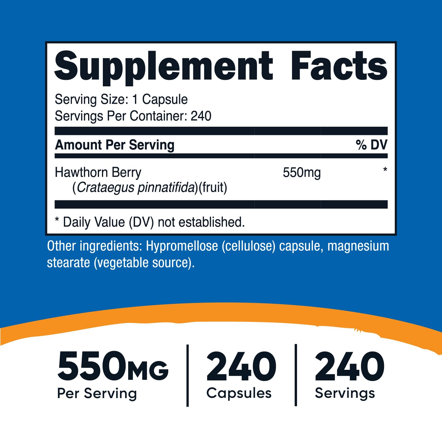 Foto 3 pulgar | Suplemento Nutricost, Cápsulas De Bayas De Espino Blanco, 550 Mg, 240 Unidades - Venta Internacional.