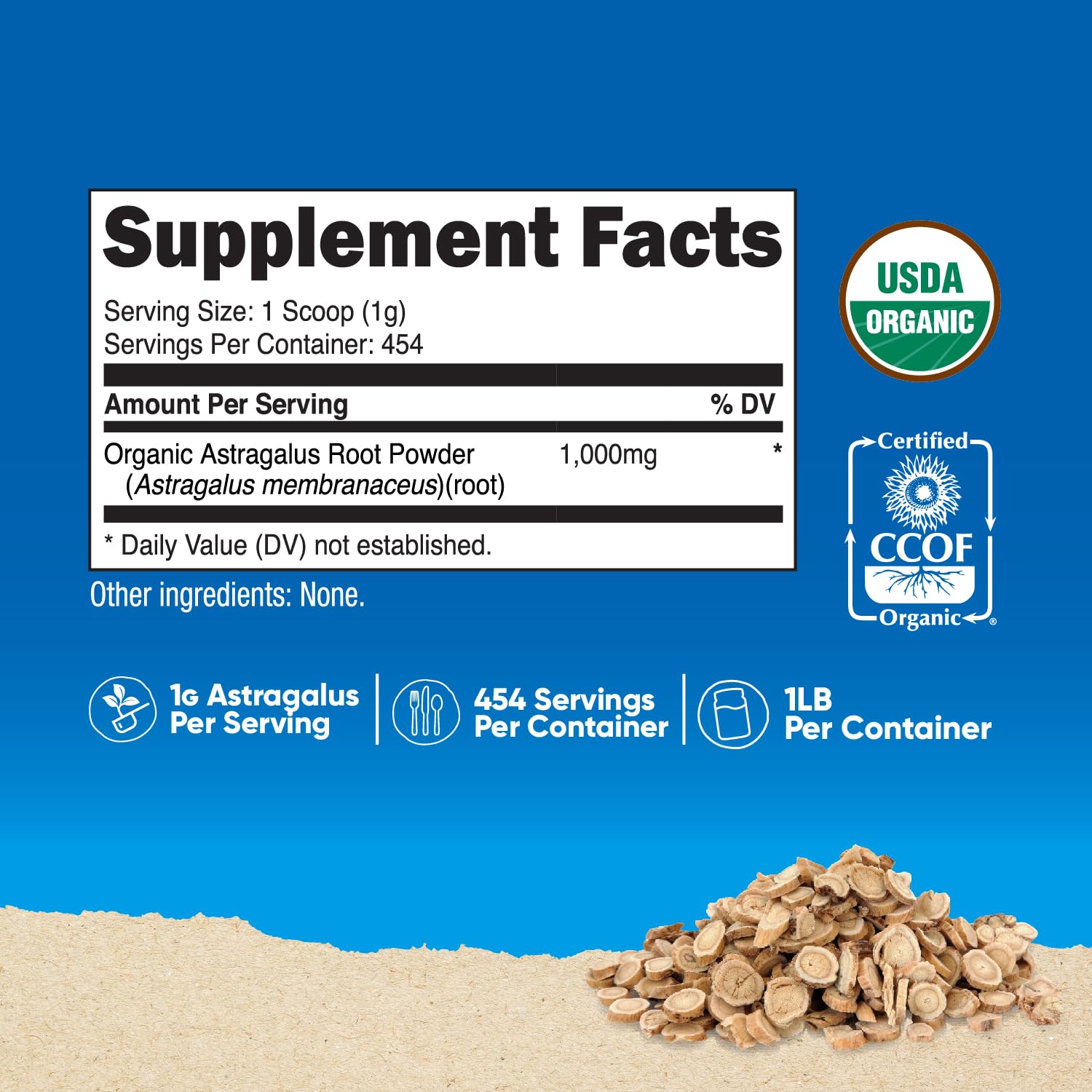 Foto 3 pulgar | Suplemento Nutricost De Raíz De Astrágalo Orgánico En Polvo, 454 G - Venta Internacional.