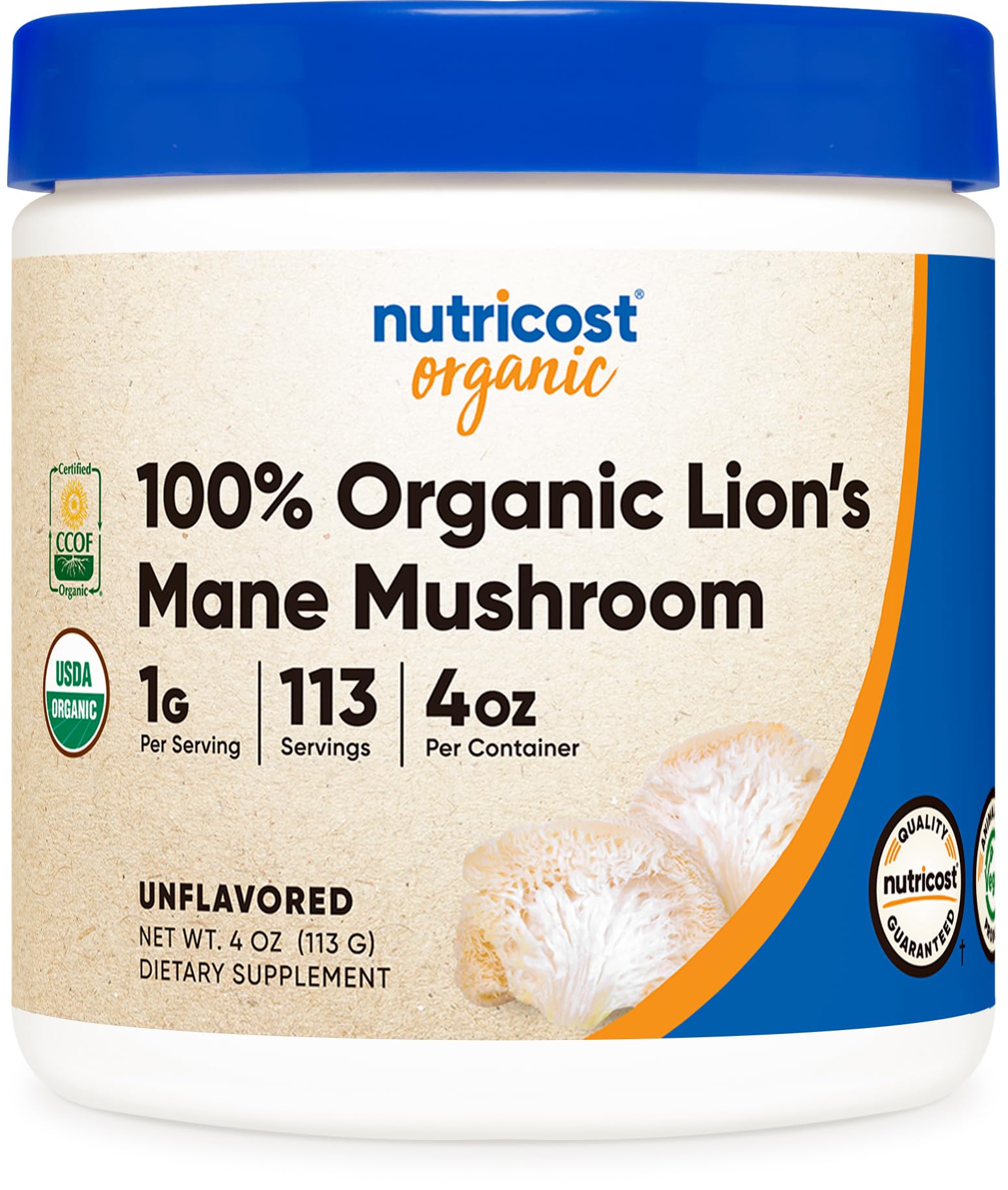 Foto 2 pulgar | Suplemento Nutricost De Hongos Orgánicos Lion's Mane En Polvo, 120 Ml - Venta Internacional.