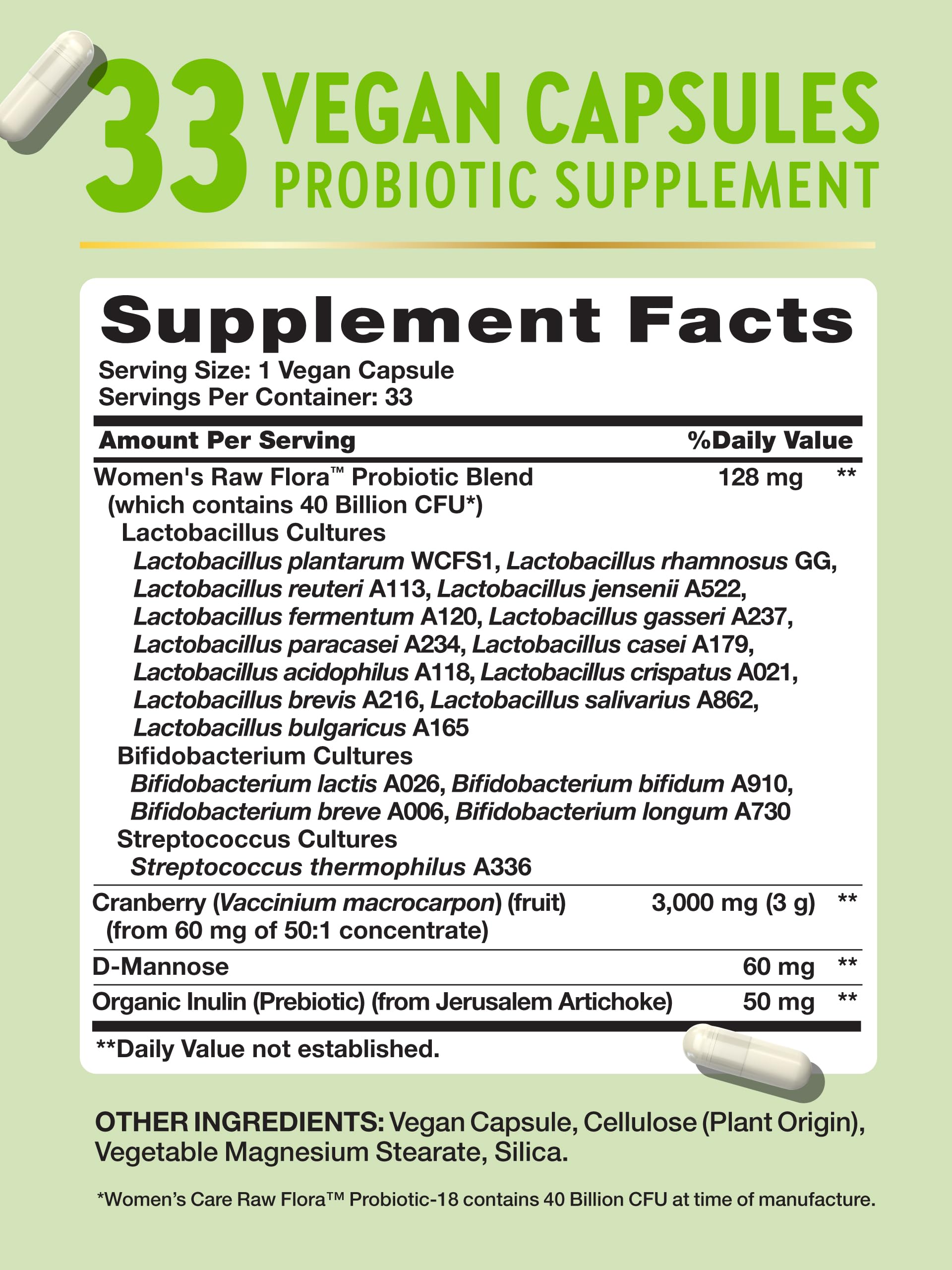 Foto 3 pulgar | Probiotic Nature's Truth Raw Flora Para Mujer, 40 G De Cfu, 33 Cápsulas Veganas - Venta Internacional.