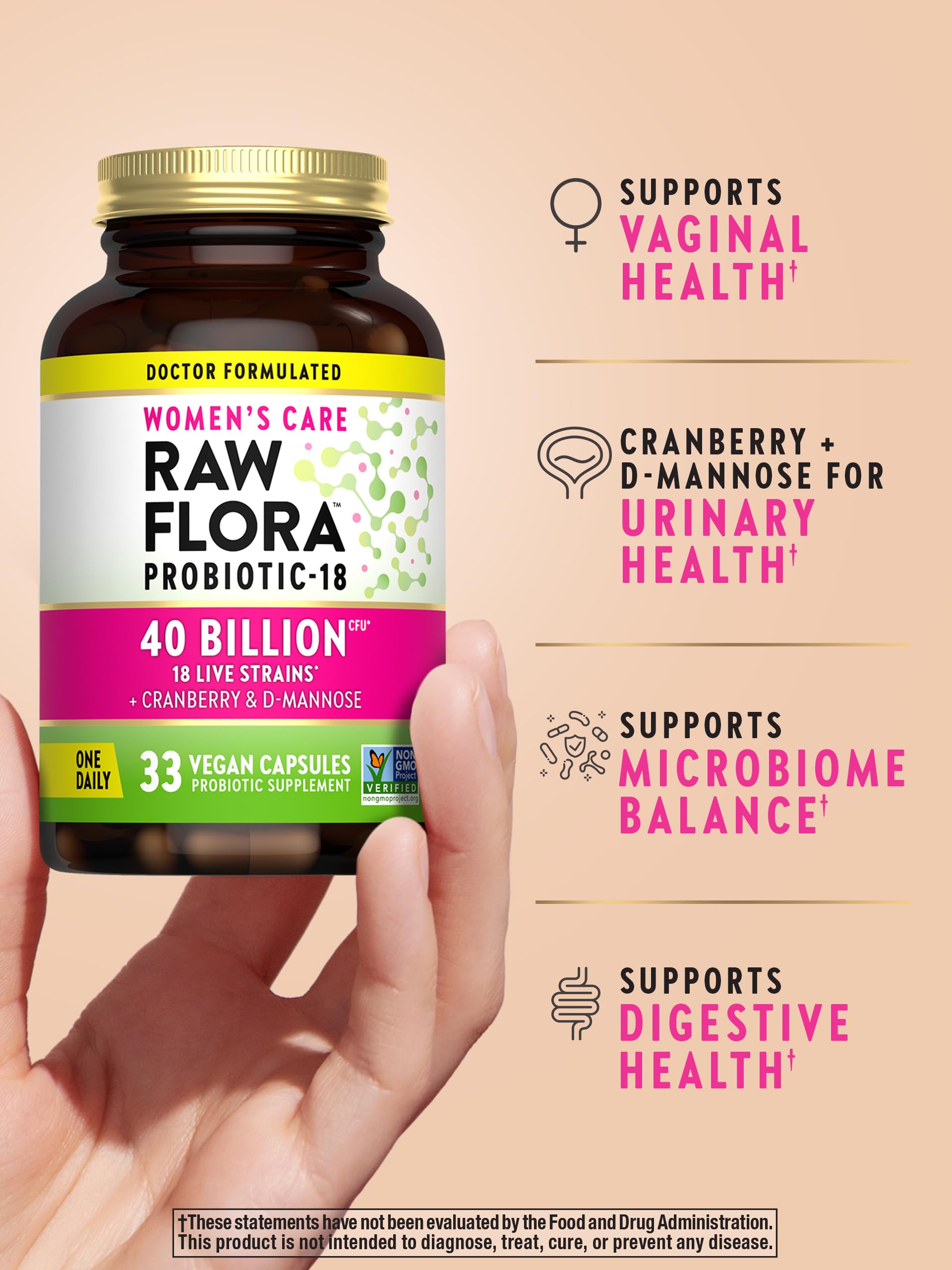 Foto 4 pulgar | Probiotic Nature's Truth Raw Flora Para Mujer, 40 G De Cfu, 33 Cápsulas Veganas - Venta Internacional.