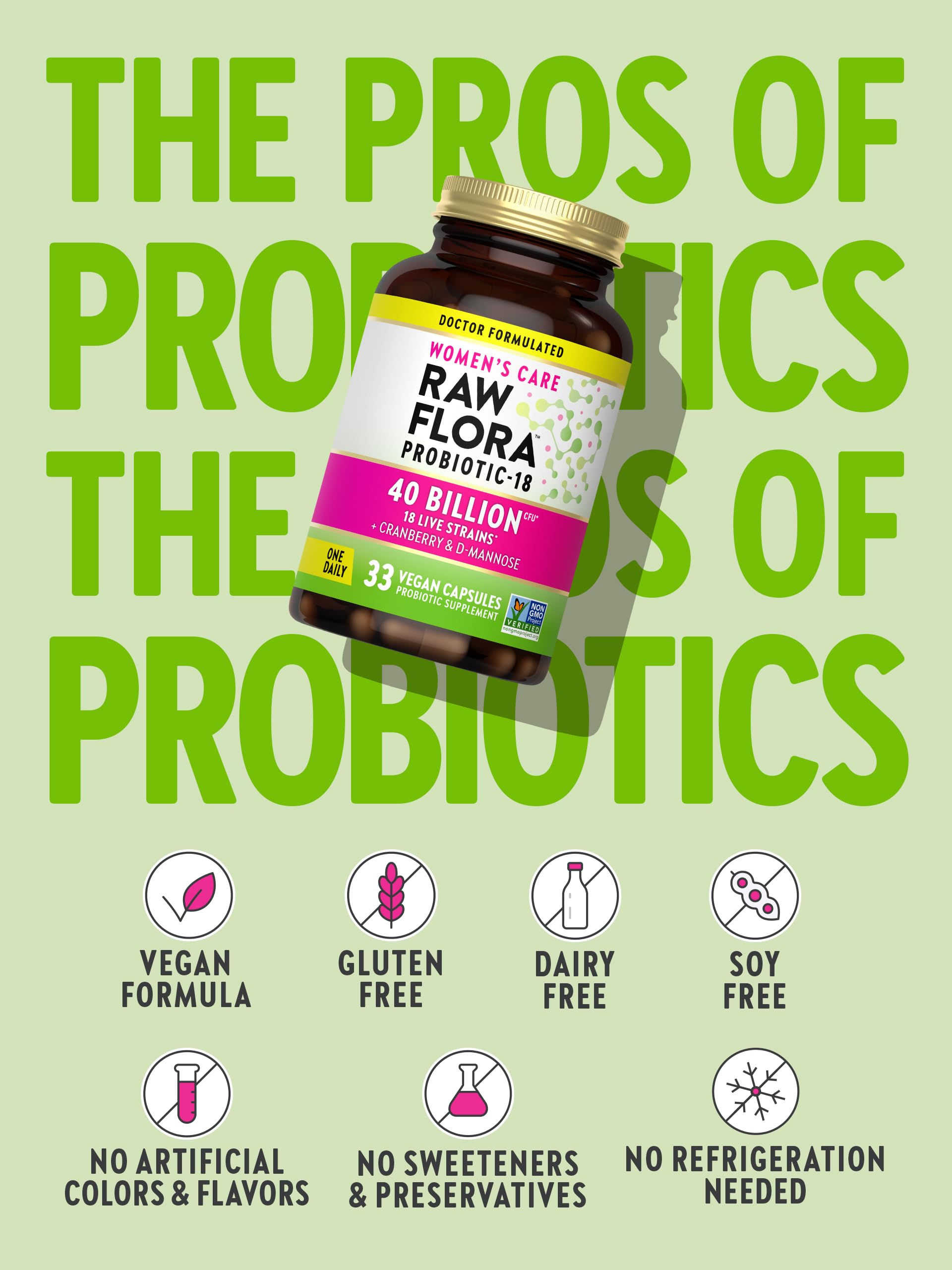 Foto 6 pulgar | Probiotic Nature's Truth Raw Flora Para Mujer, 40 G De Cfu, 33 Cápsulas Veganas - Venta Internacional.