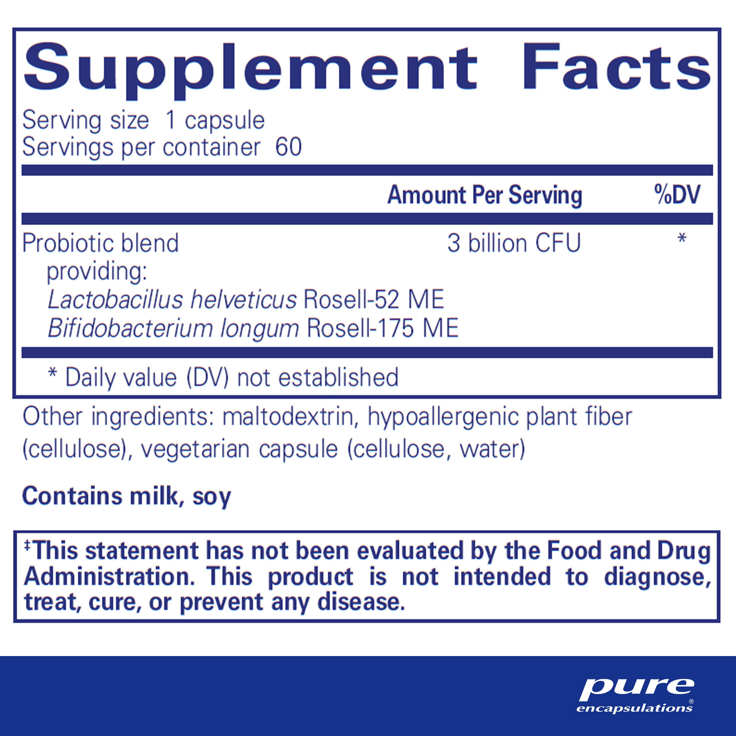 Foto 3 pulgar | Suplemento Pure Encapsulations Probiomood 60 Cápsulas - Venta Internacional.